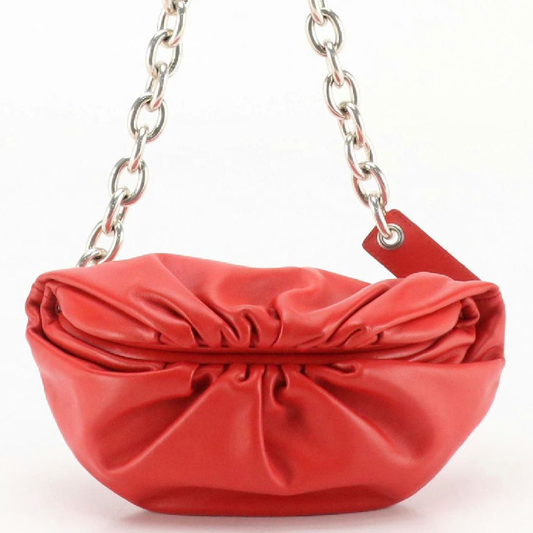 Bottega Veneta The Pouch Belt/Sling Bag in Cherry Red Calfskin Leather