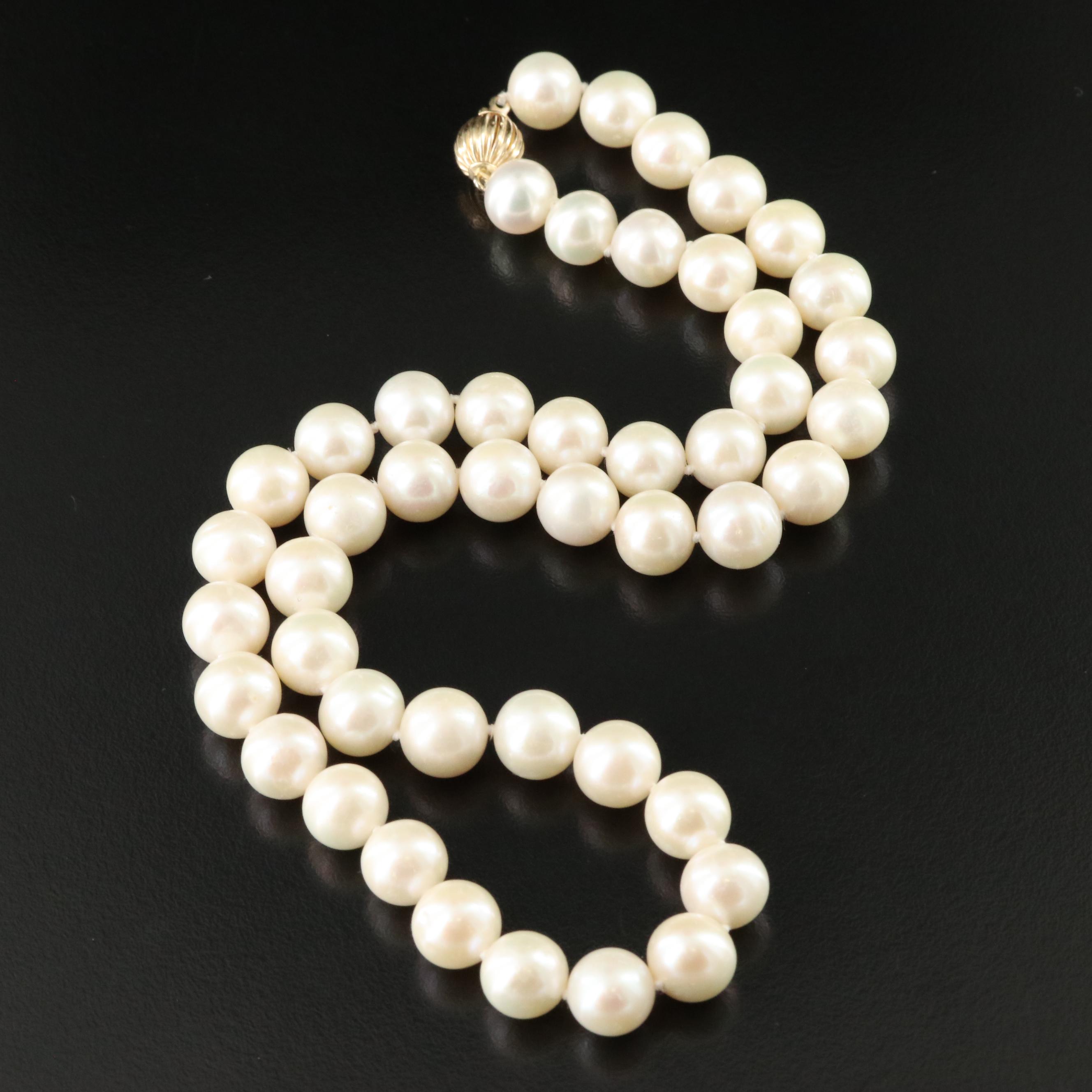 Pearl Necklace with 14K Clasp