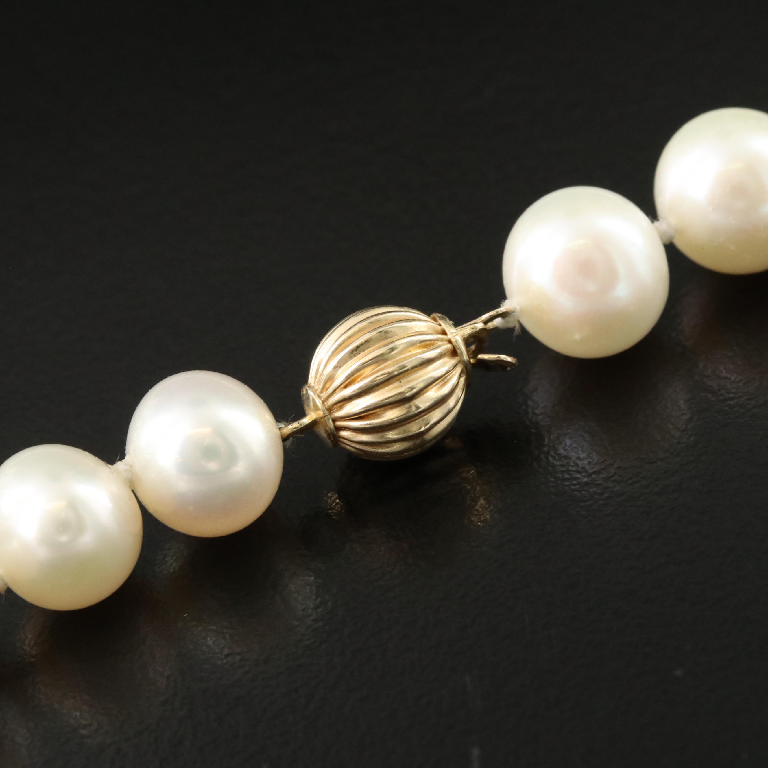 Pearl Necklace with 14K Clasp