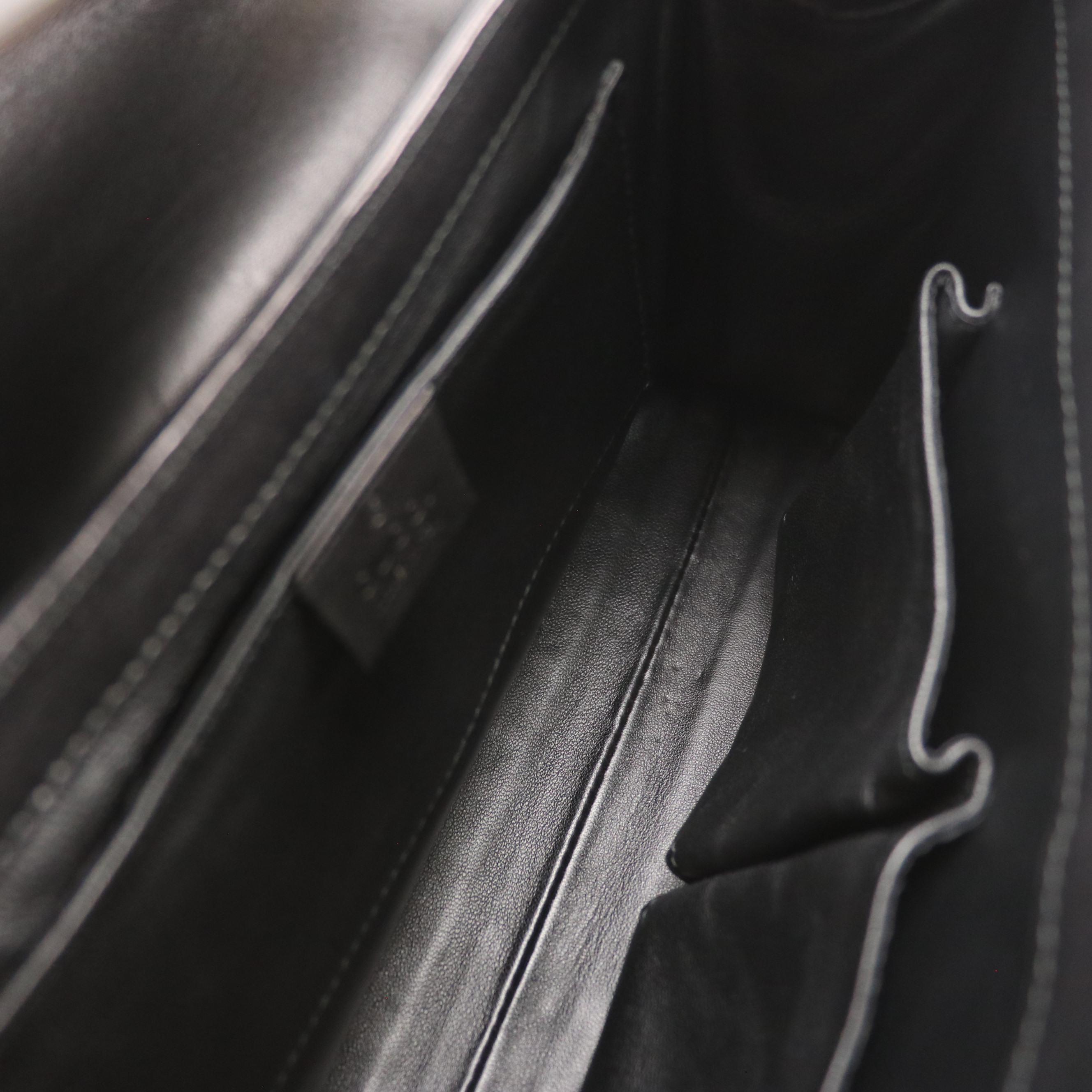 Gucci Black Leather Horsebit Flap Emily Chain Strap Shoulder Bag