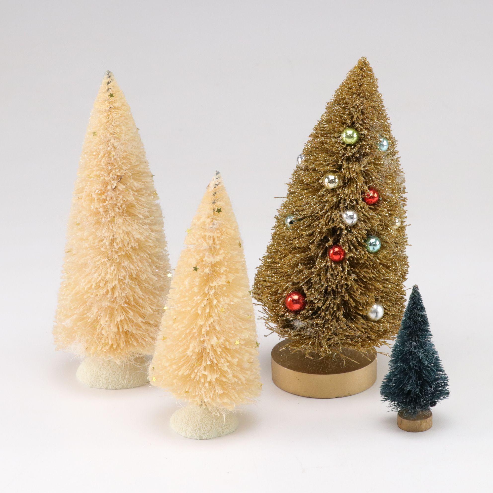 Department 56 in Set of Frosted & Glitter Bottle Brush Christmas Trees