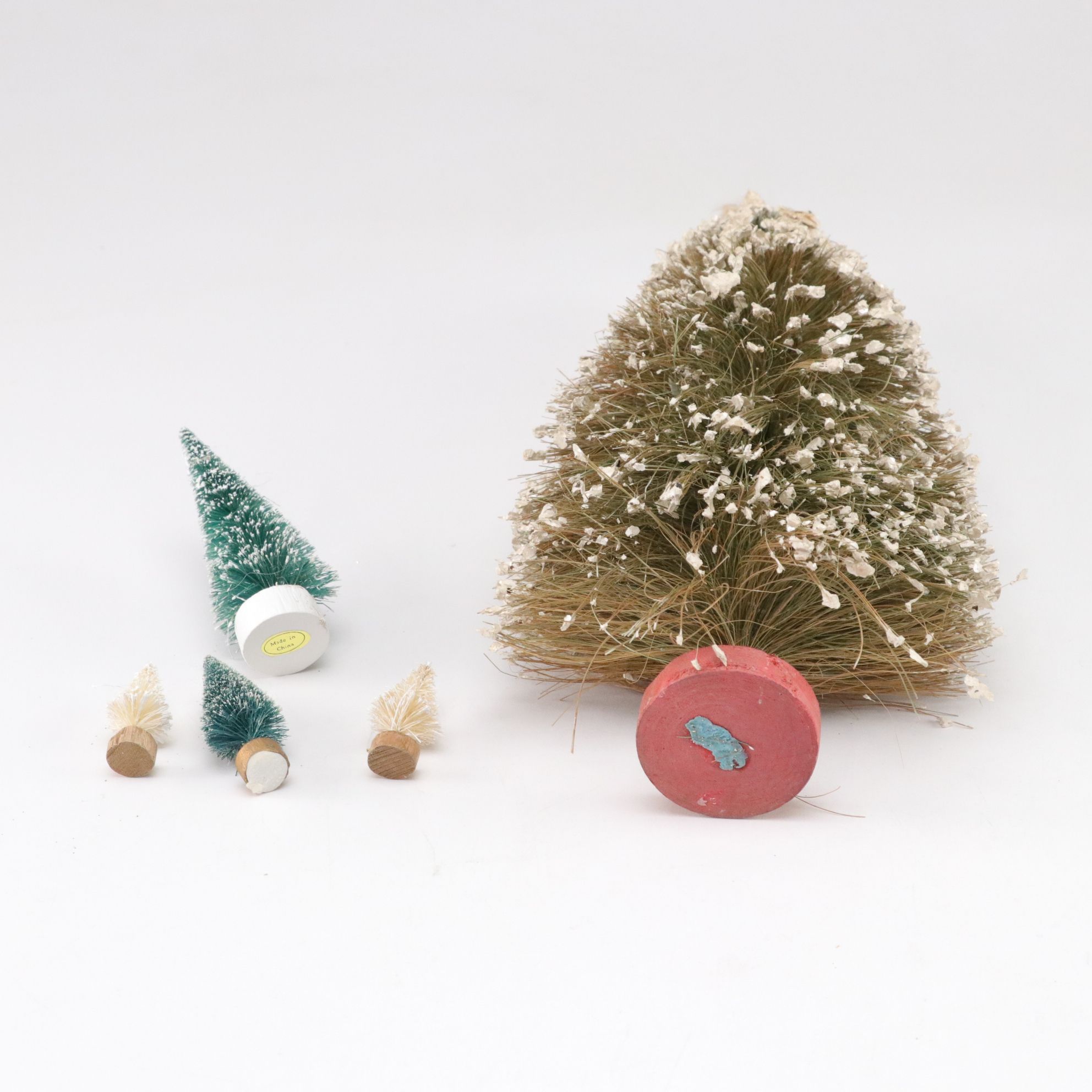 Department 56 in Set of Frosted & Glitter Bottle Brush Christmas Trees