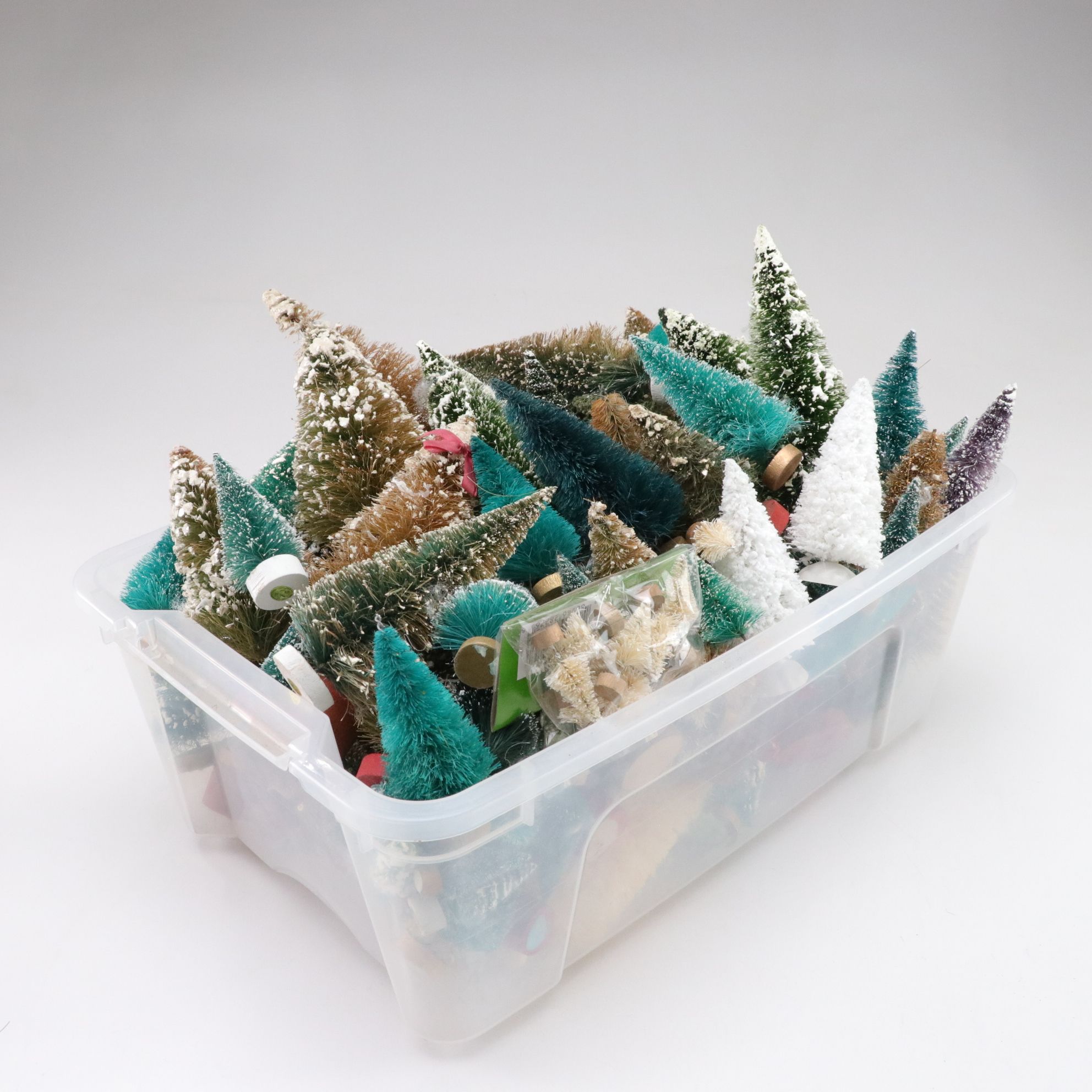 Department 56 in Set of Frosted & Glitter Bottle Brush Christmas Trees