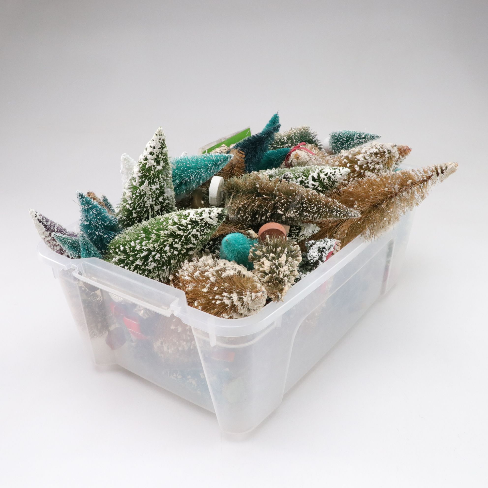 Department 56 in Set of Frosted & Glitter Bottle Brush Christmas Trees