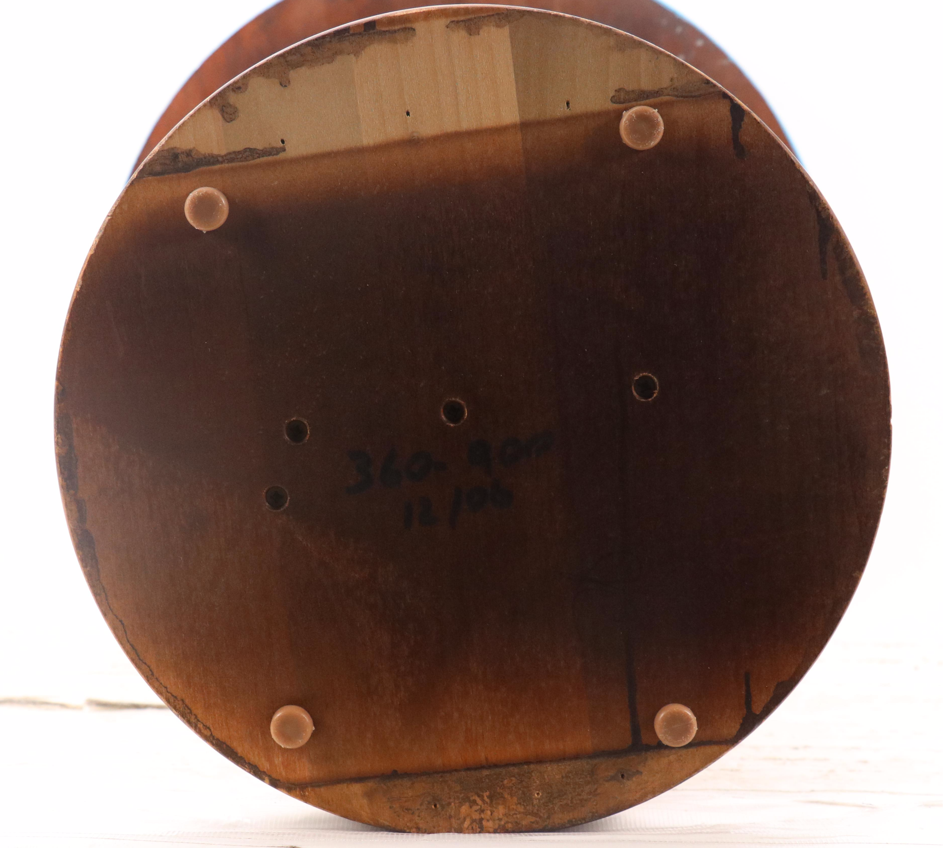 Peter Keil Abstract Portrait Acrylic Painted End Table, 21st Century