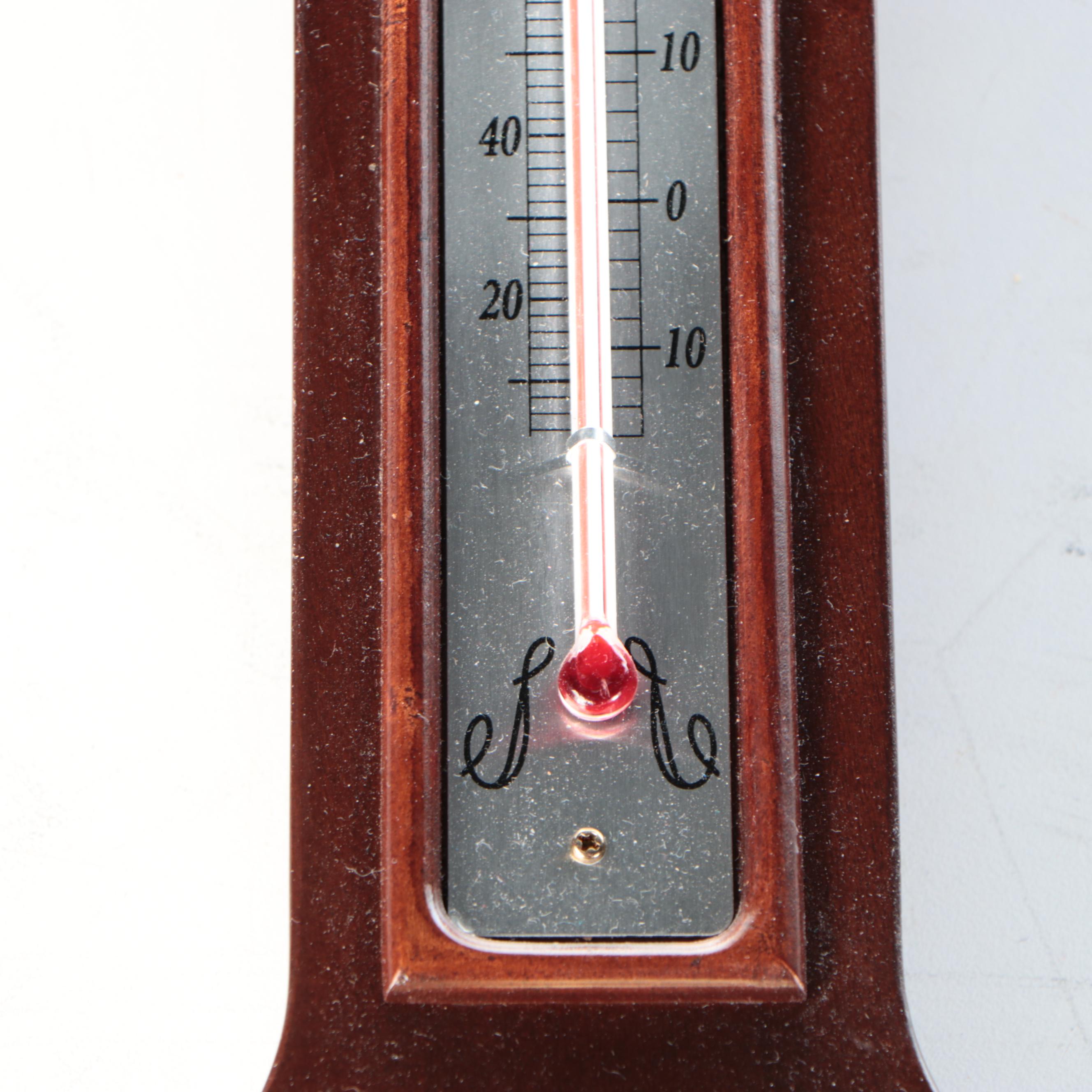Howard Miller Federal Style Wood with Brass Decal Thermometer-Barometer