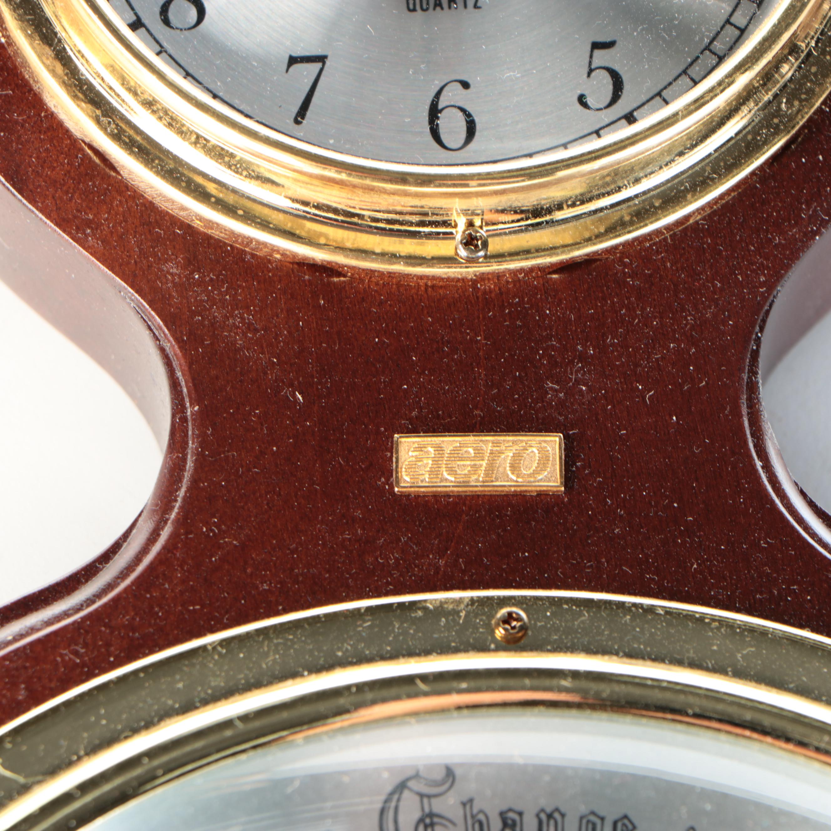 Howard Miller Federal Style Wood with Brass Decal Thermometer-Barometer