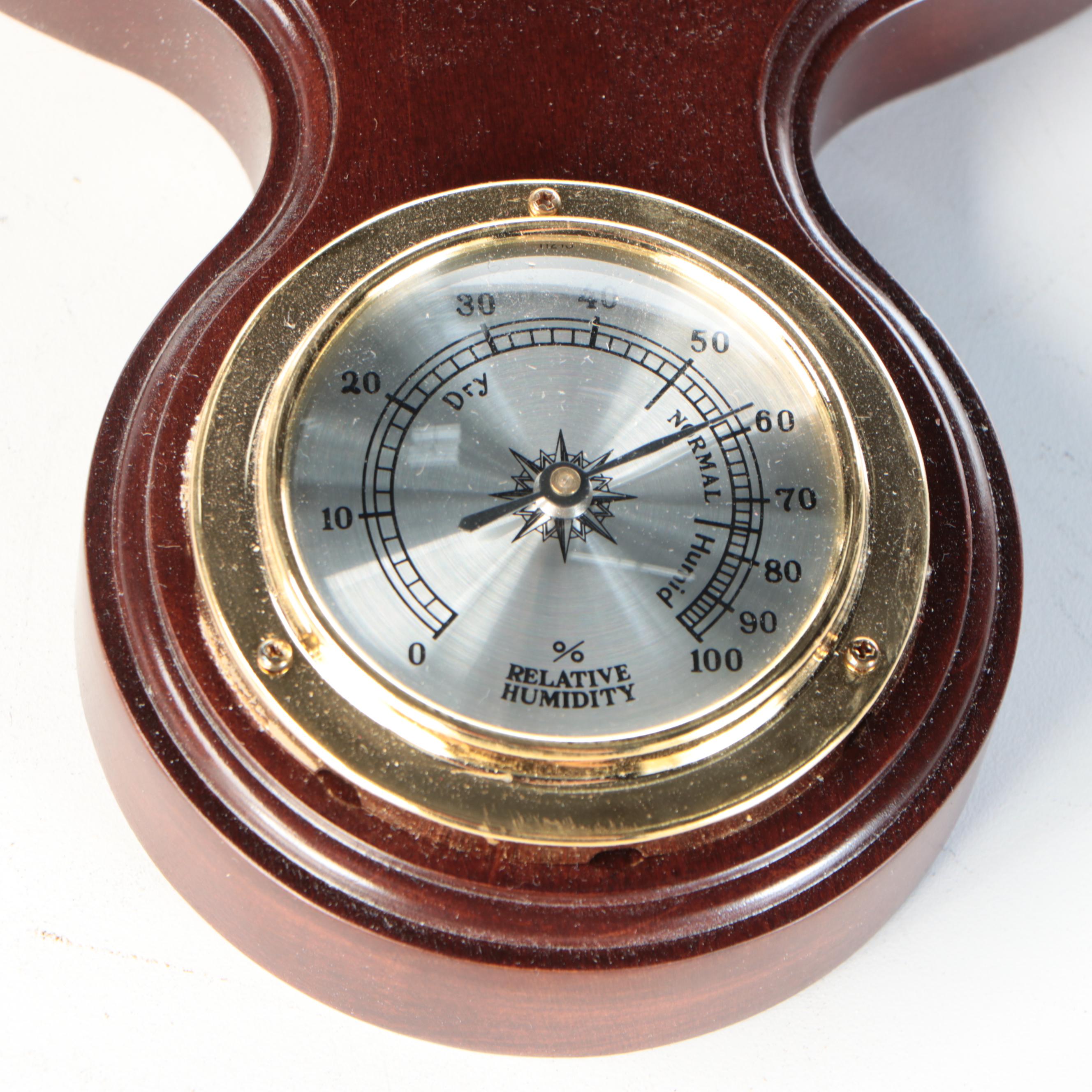 Howard Miller Federal Style Wood with Brass Decal Thermometer-Barometer