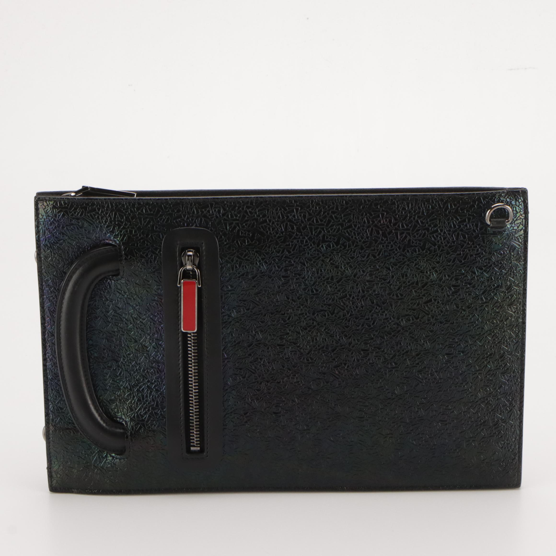 Christian Louboutin Trictrac Spiked Textured Leather Two-Way Crossbody Bag