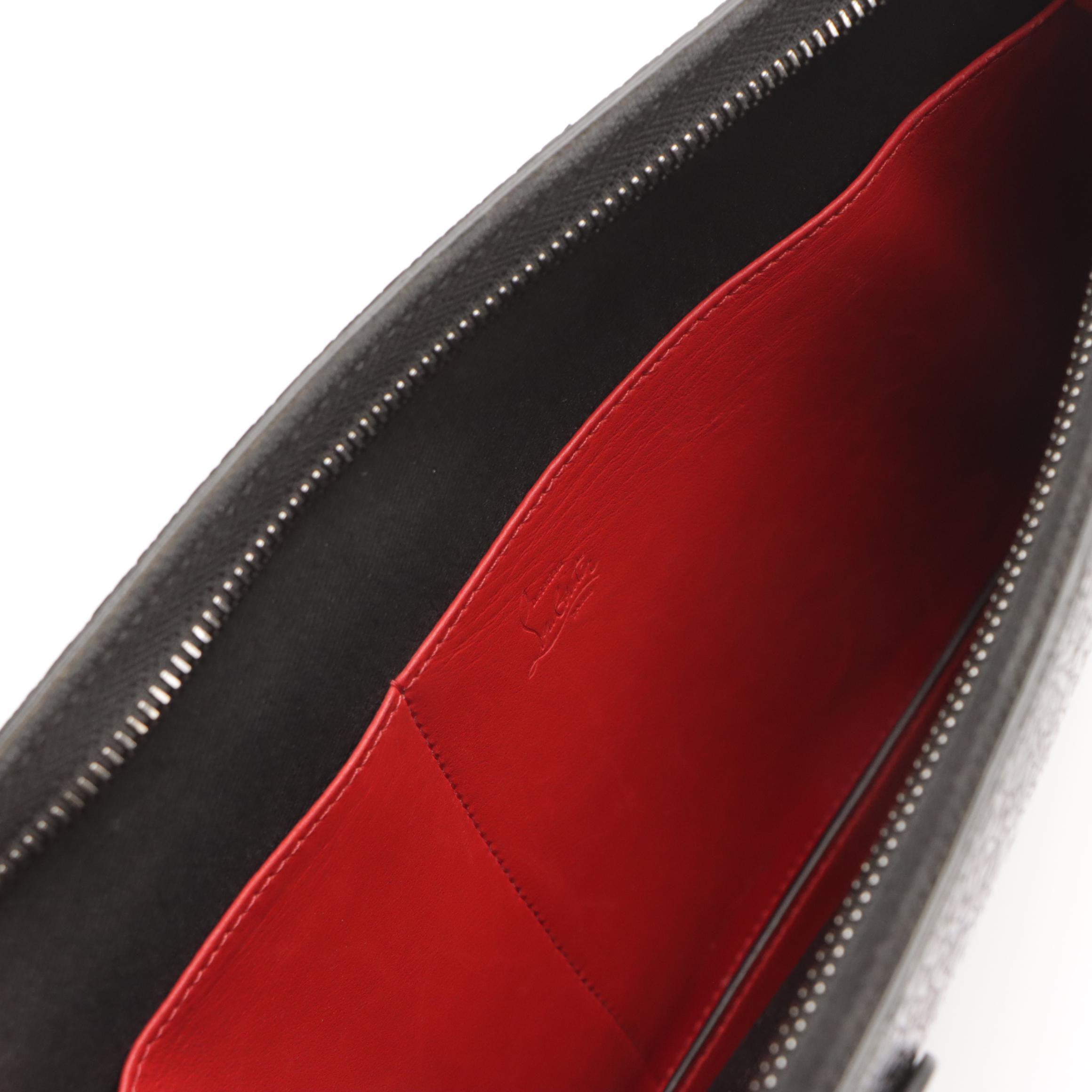 Christian Louboutin Trictrac Spiked Textured Leather Two-Way Crossbody Bag