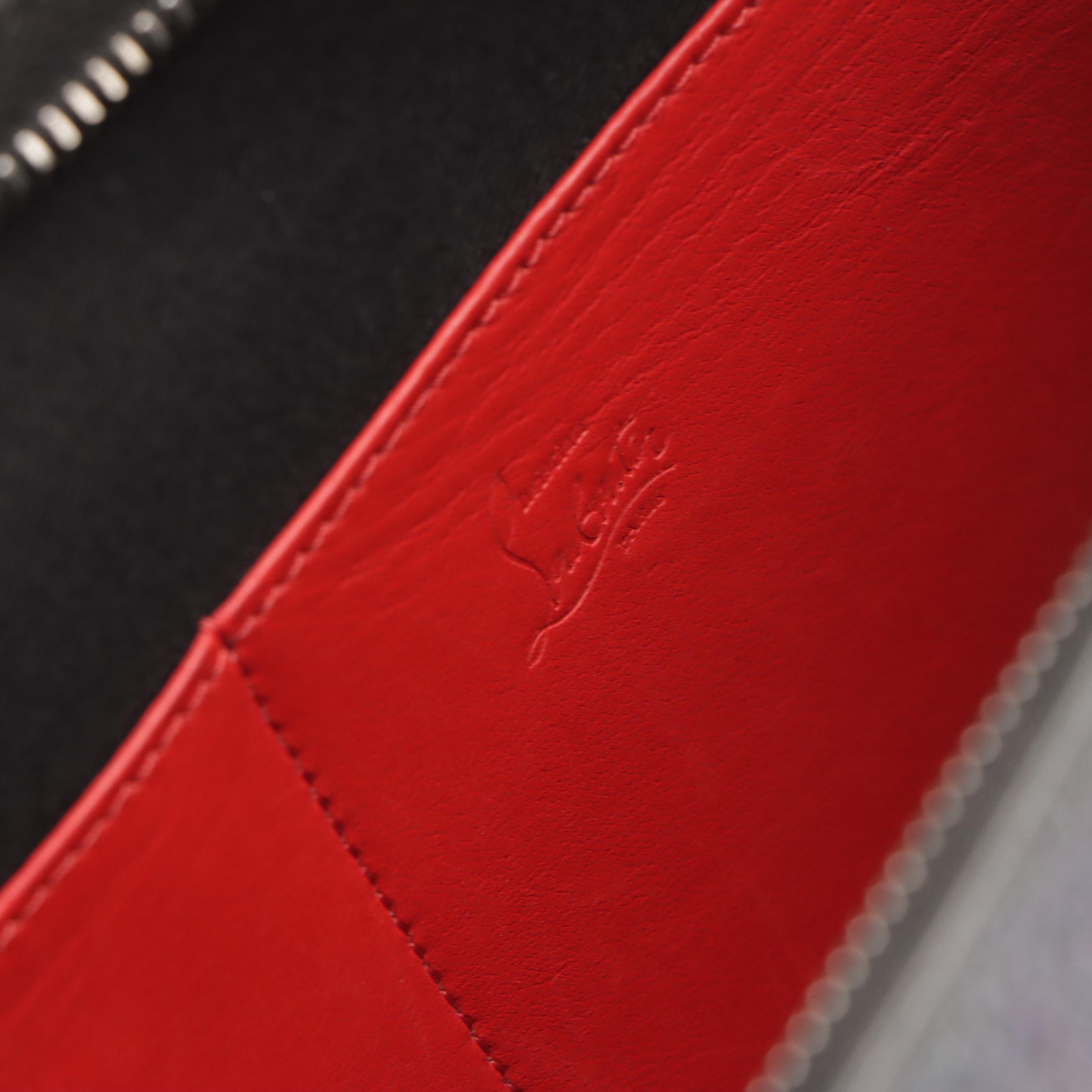 Christian Louboutin Trictrac Spiked Textured Leather Two-Way Crossbody Bag