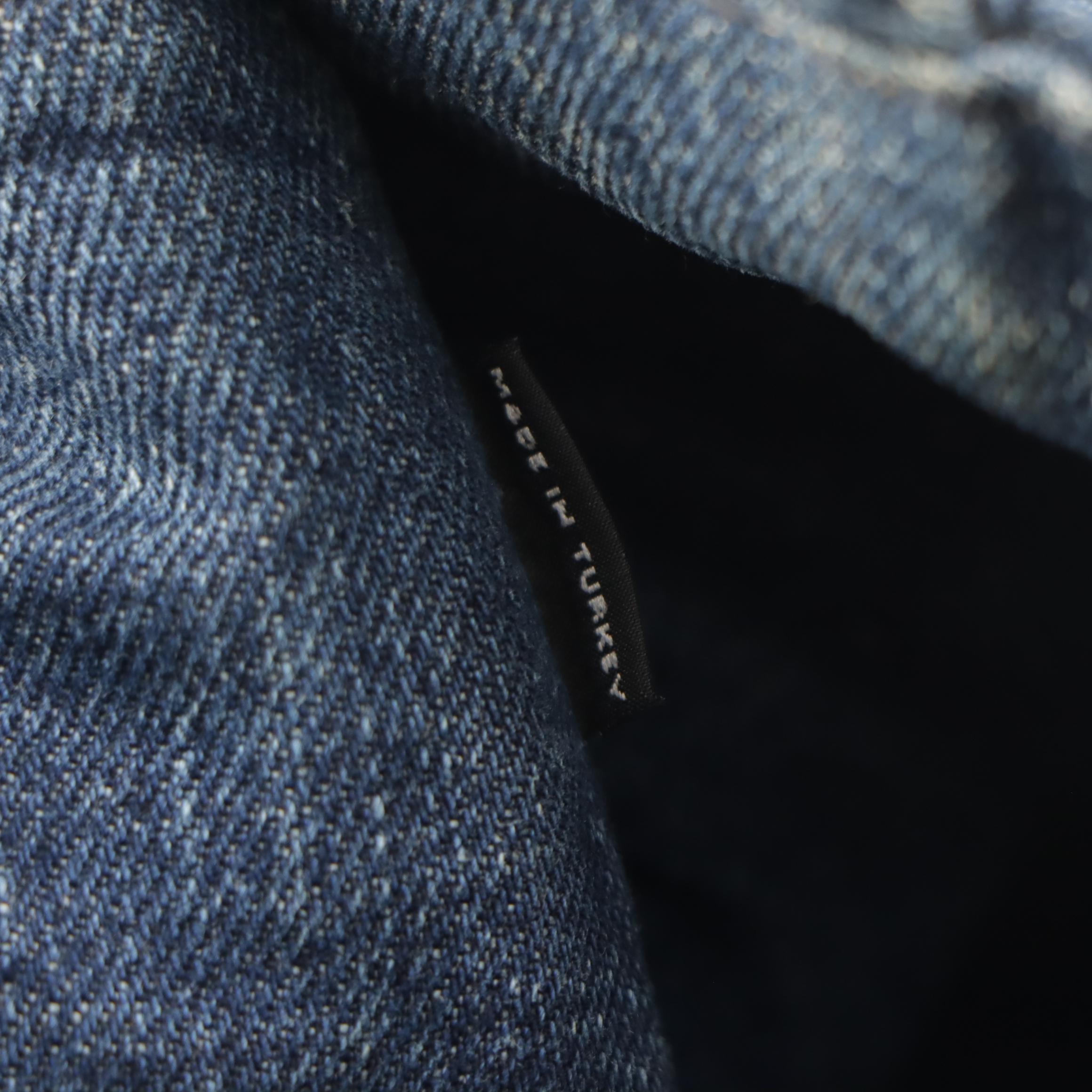 Prada Large Canapa Logo Tote in Blue Cotton Denim