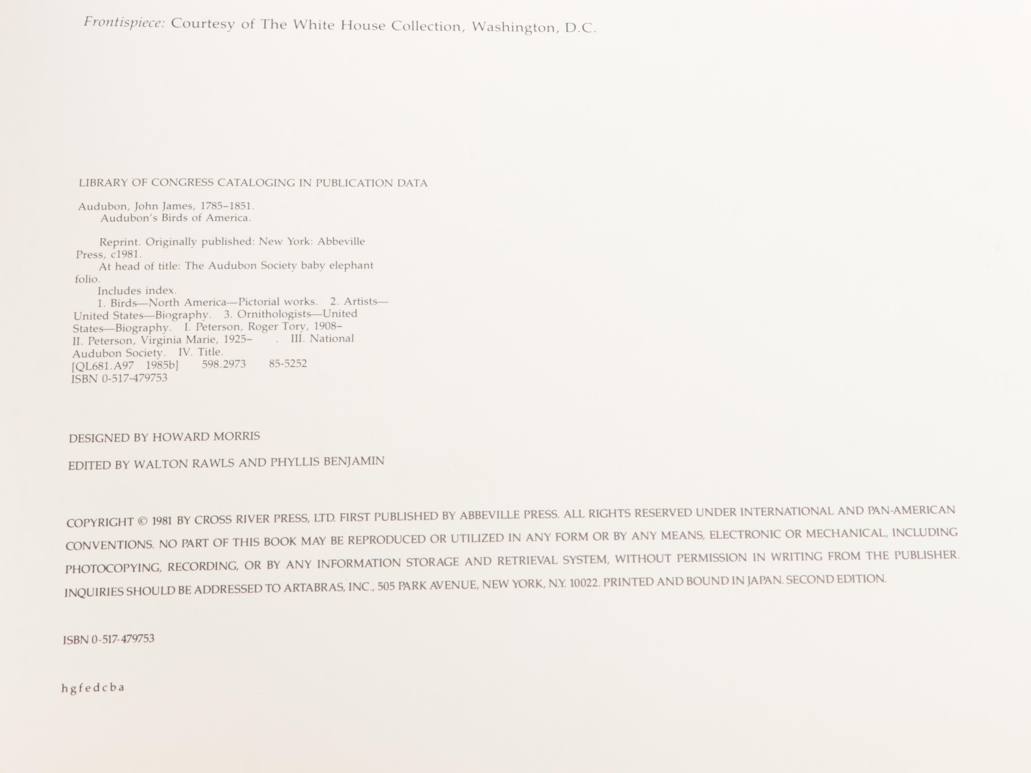 Baby Elephant Folio "Audubon's Birds of America" by the Petersons, 1985