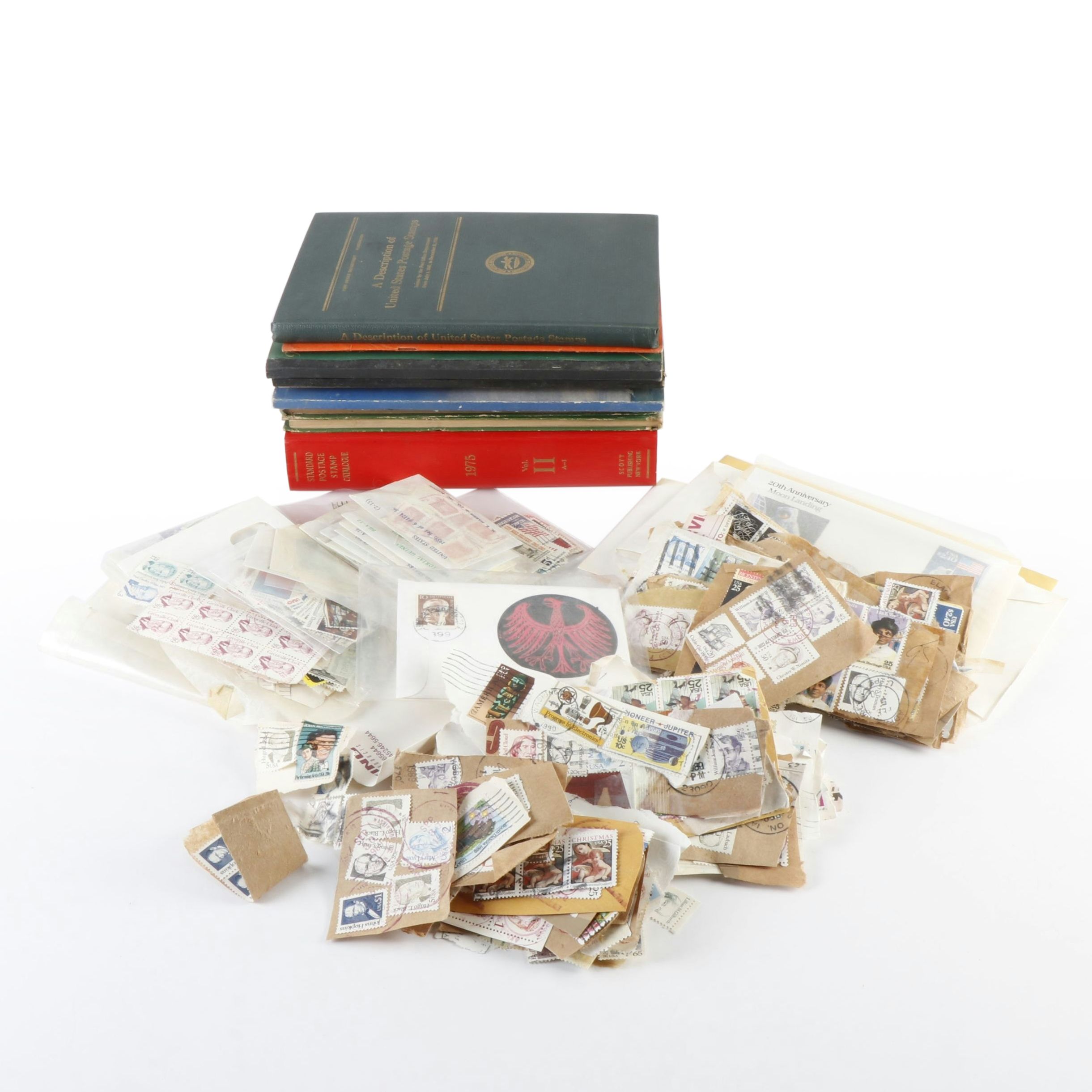 Collection of Used and Unused U.S. and World Stamps With Six Old Stamp Albums