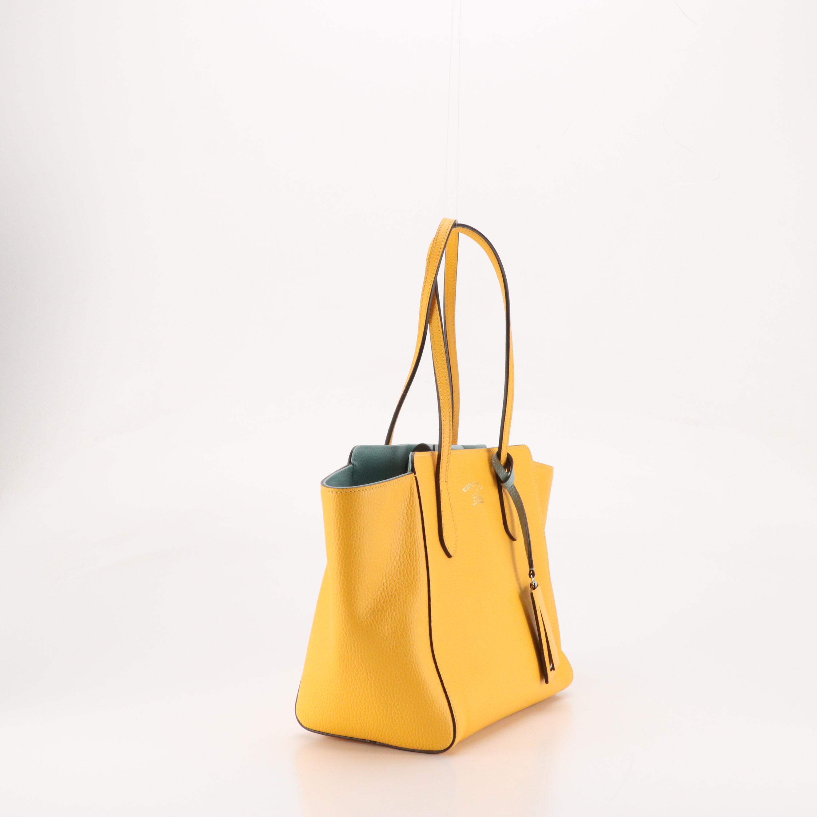 Gucci Pebble Grain Calfskin Leather Swing Tote