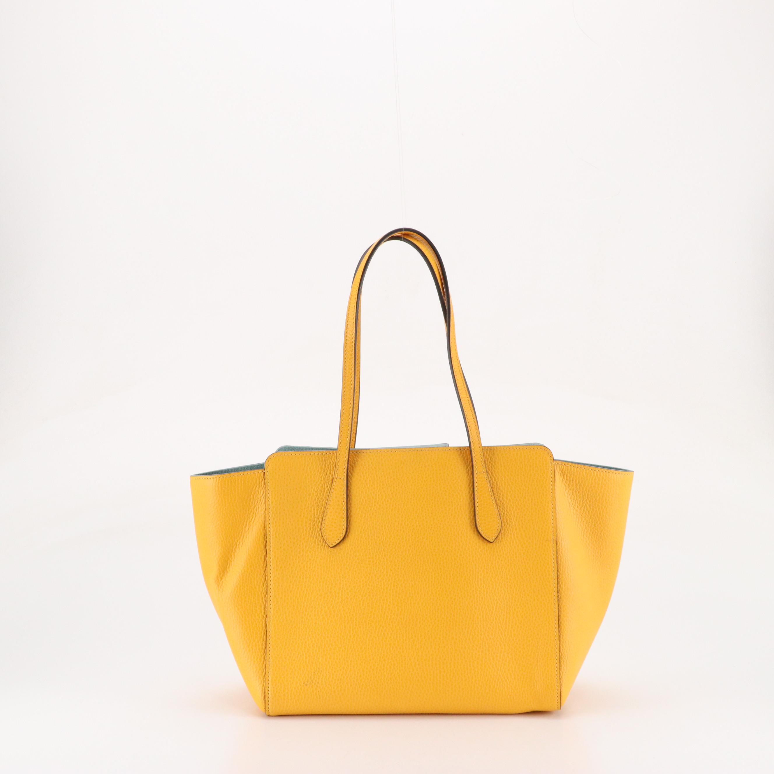 Gucci Pebble Grain Calfskin Leather Swing Tote