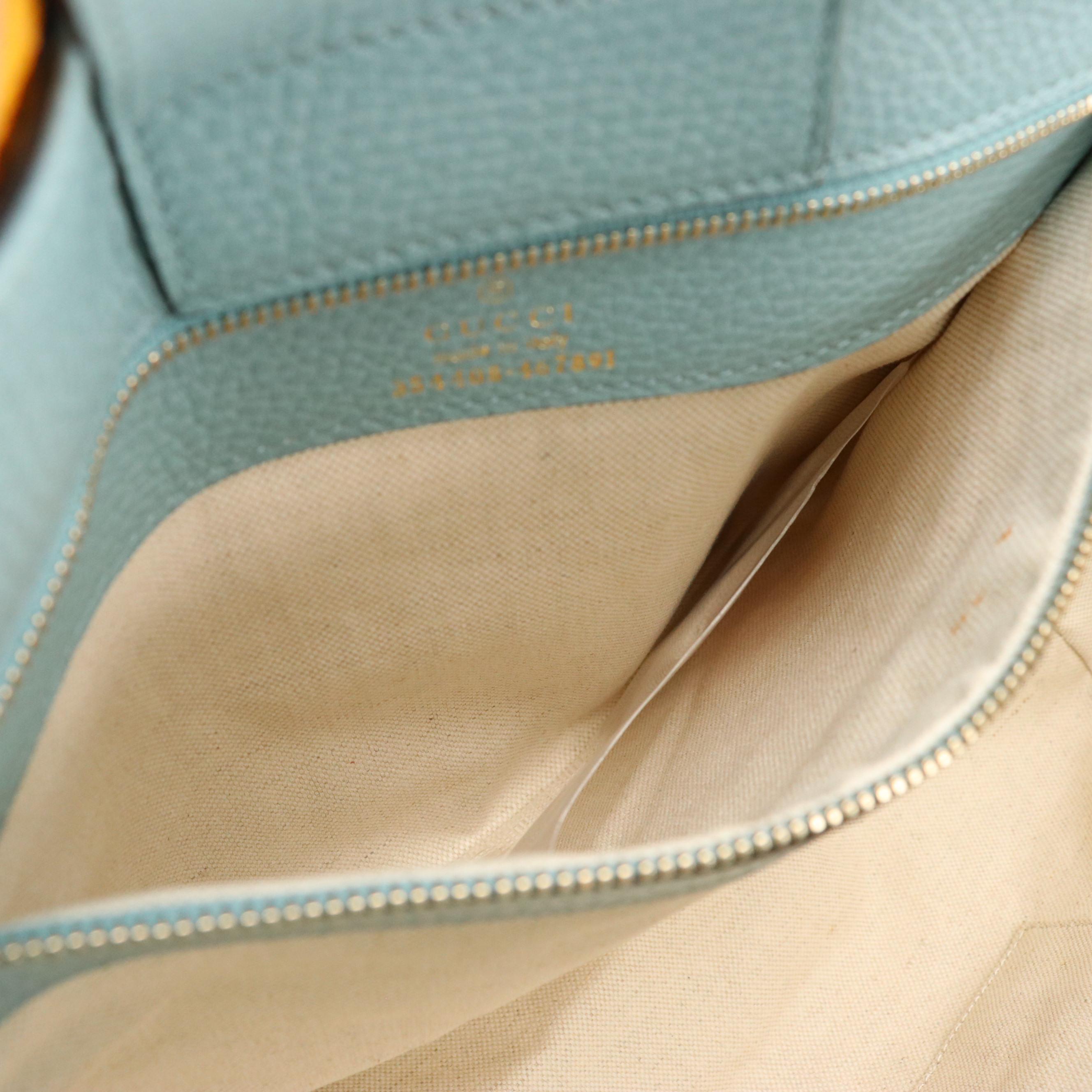 Gucci Pebble Grain Calfskin Leather Swing Tote