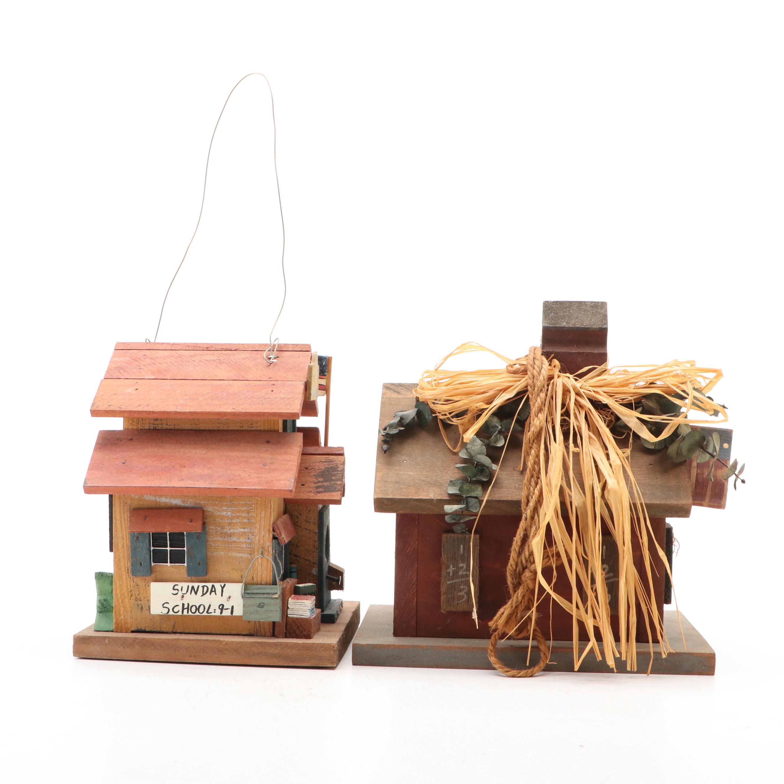 American Folk Art Style Wooden Birdhouses