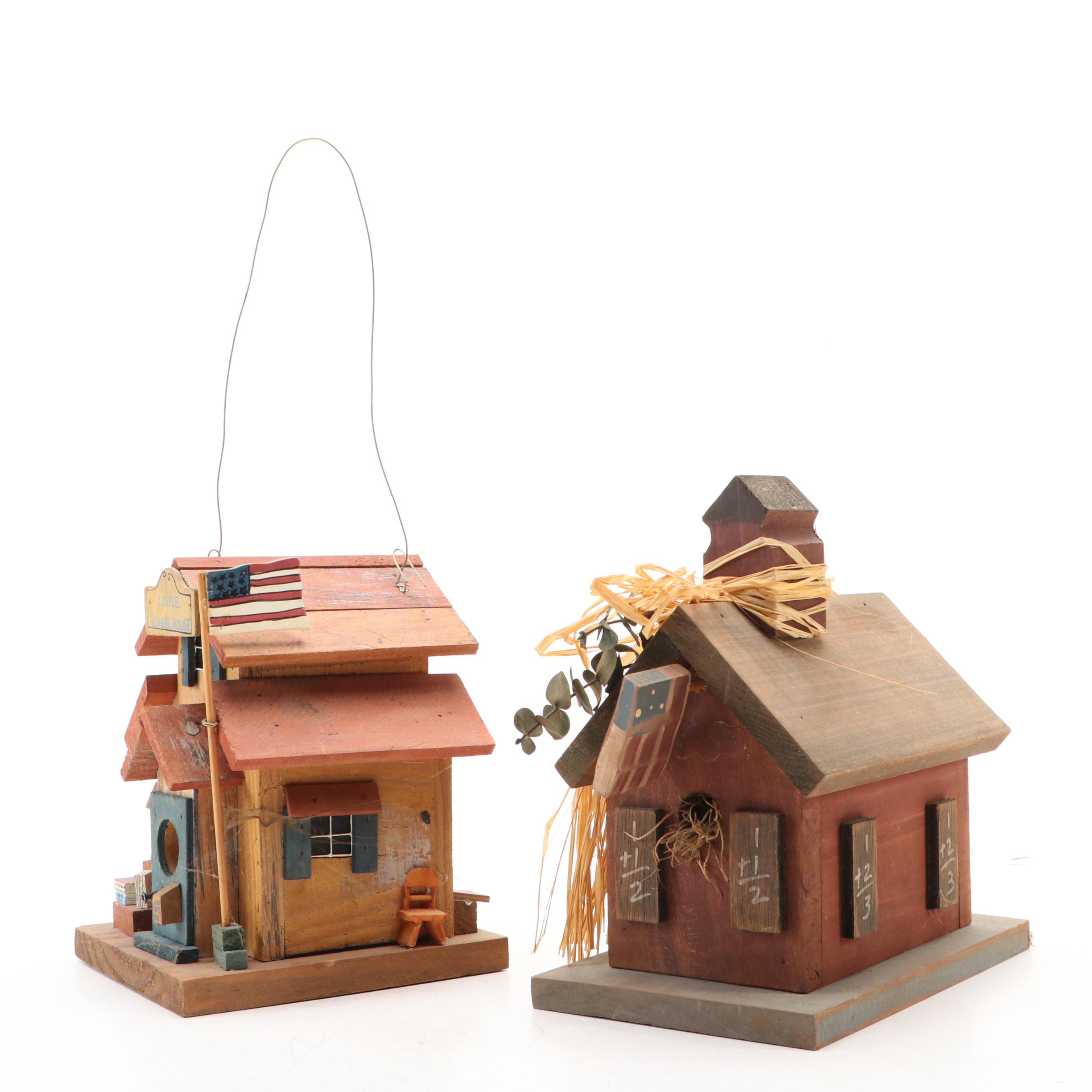 American Folk Art Style Wooden Birdhouses