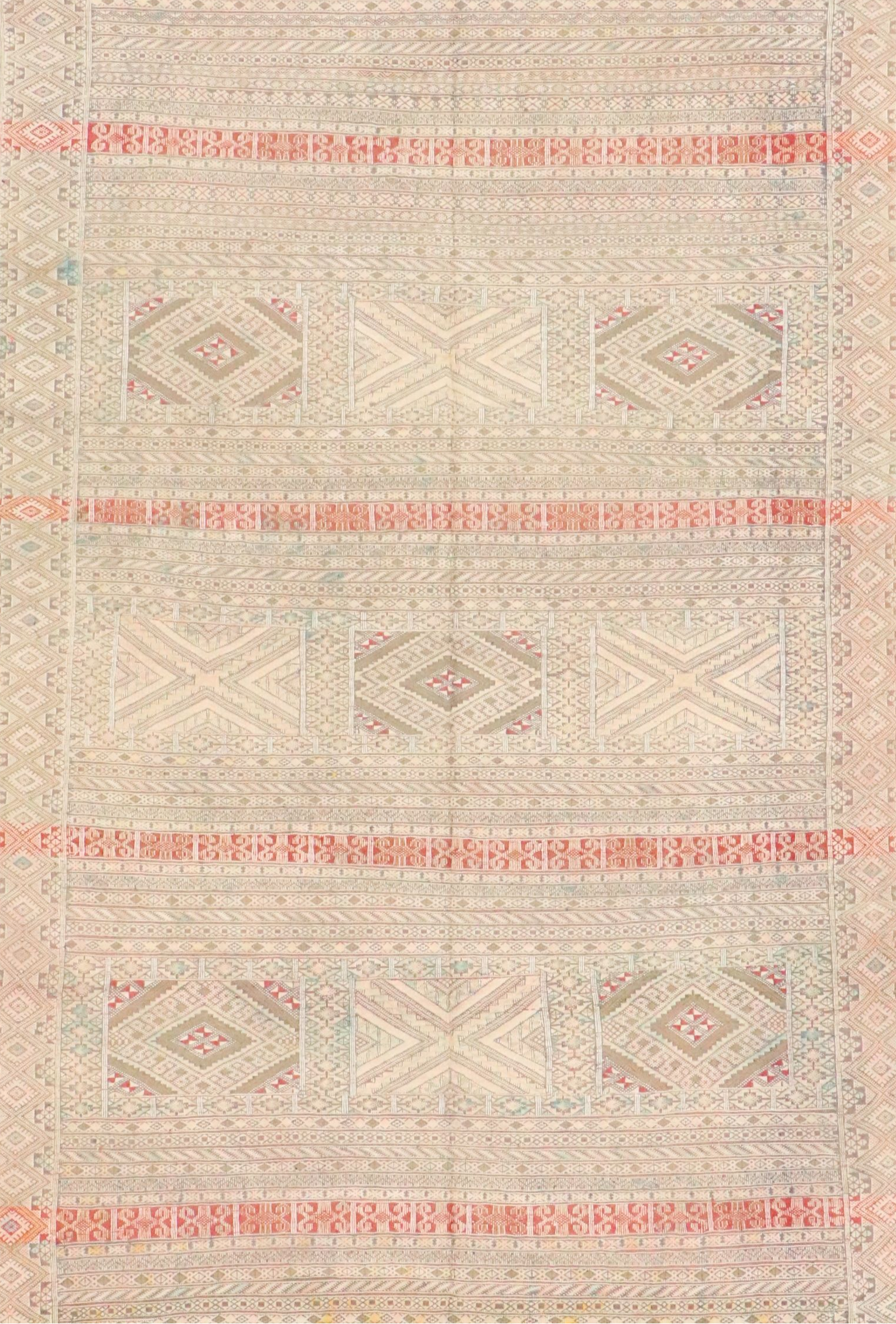 6'4 x 9'7 Handwoven Turkish Mut Cicim Area Rug