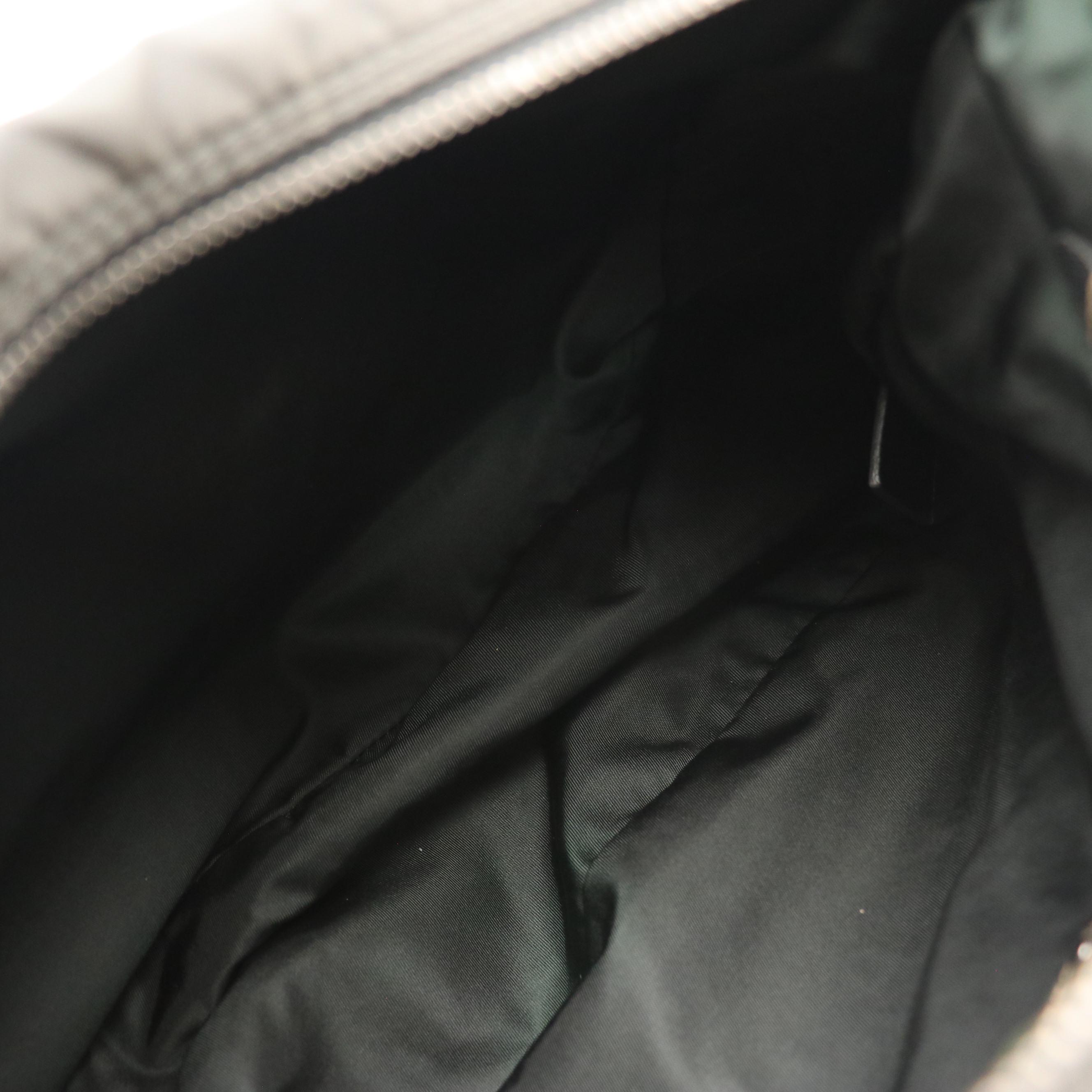 Prada Grey Tessuto Nylon and Metallic Saffiano Leather Crossbody Bag