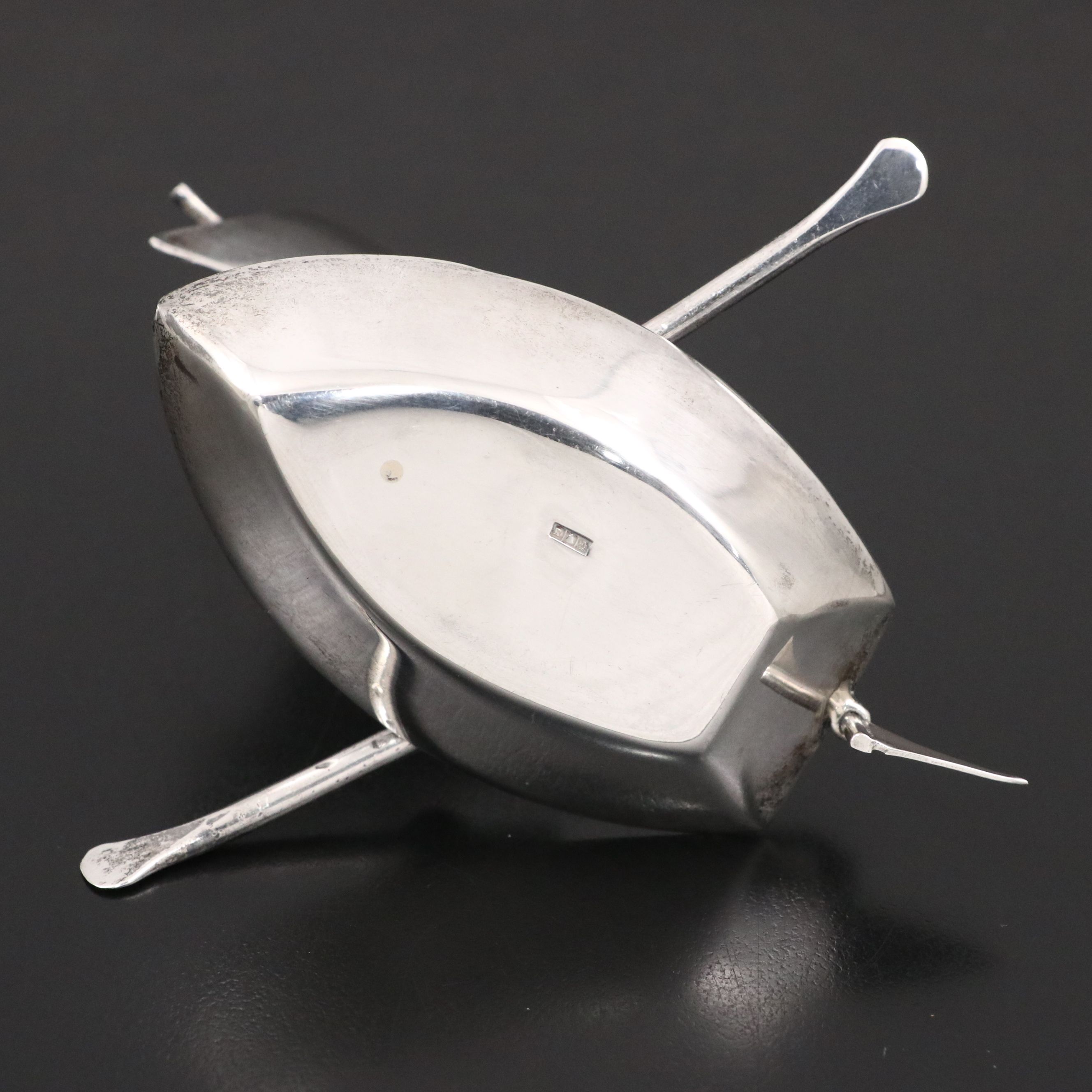 Reed & Barton Silver Plate Gallery Tray with Other Tableware and Sterling Boat