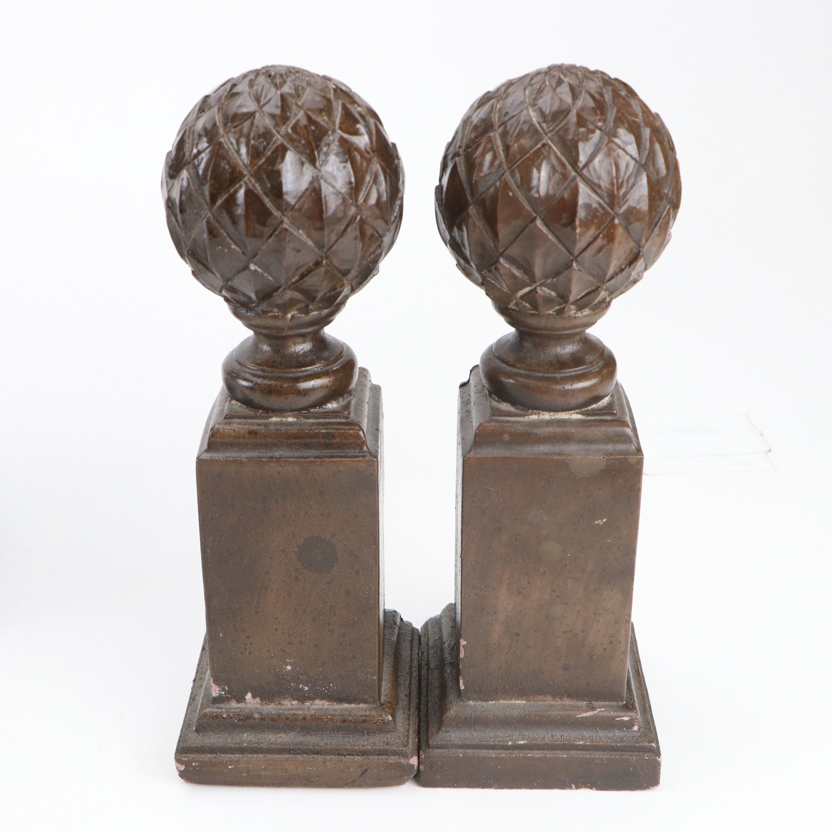 Victorian Style Glass Terrarium with Artichoke Finials and Other Décor