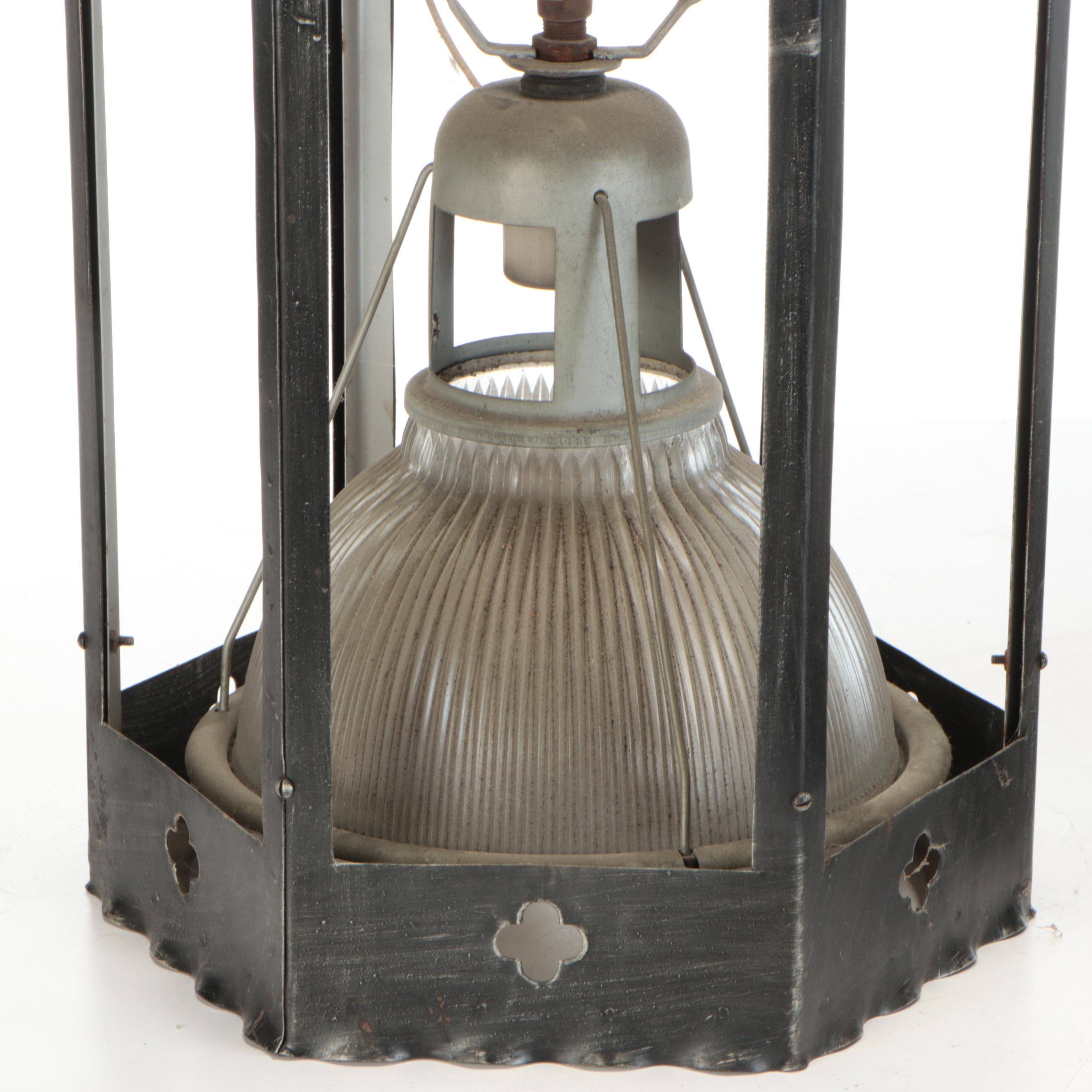 Gothic Revival Style Church Pendant Lights with Holophane Shades