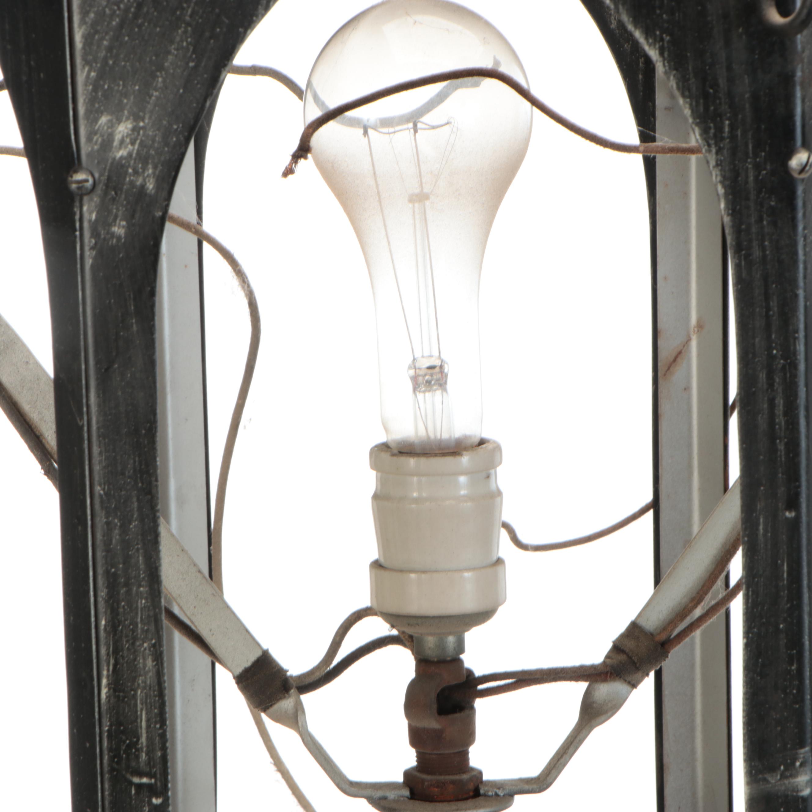 Gothic Revival Style Church Pendant Lights with Holophane Shades