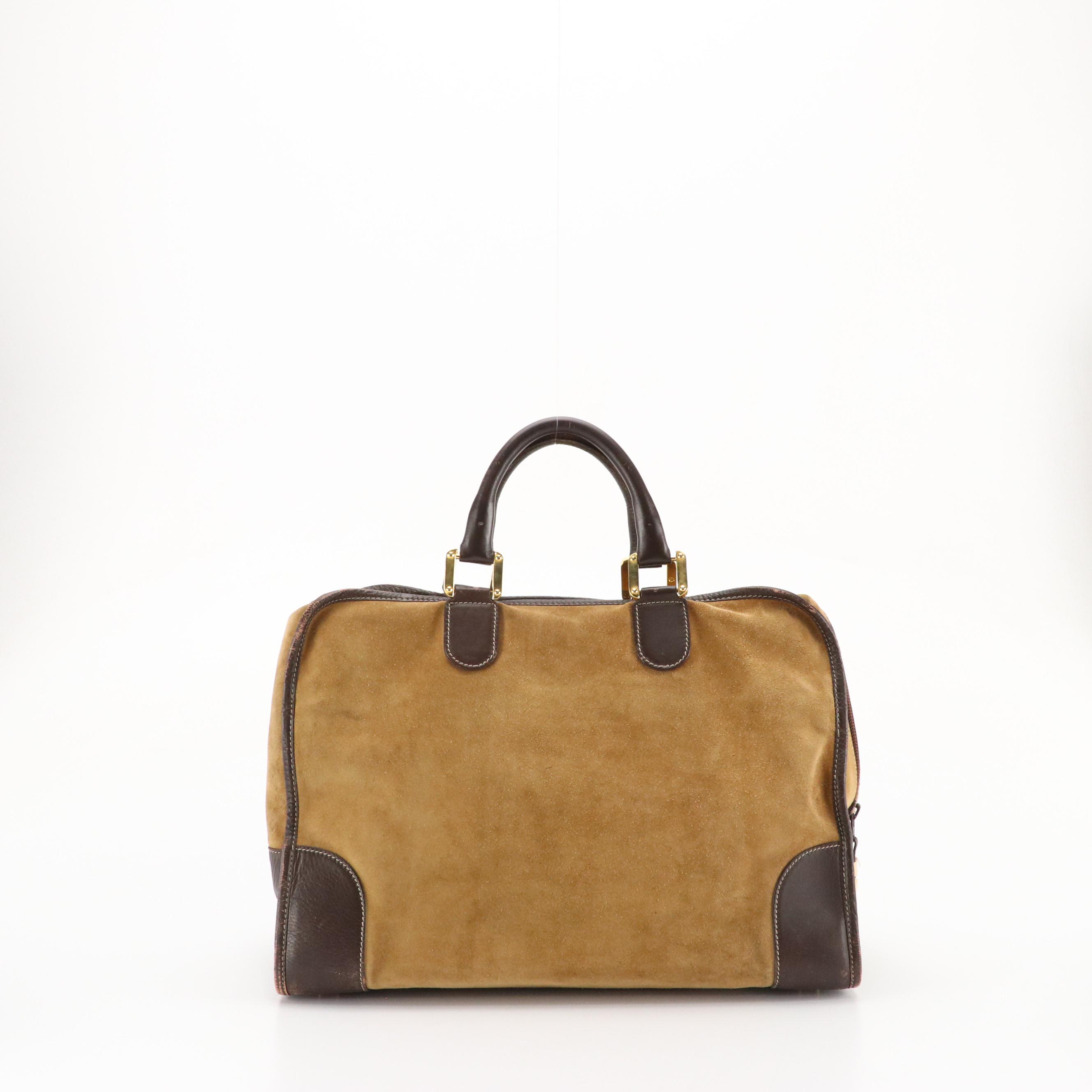 Loewe Anagram Suede and Leather Amazona Tote Bag