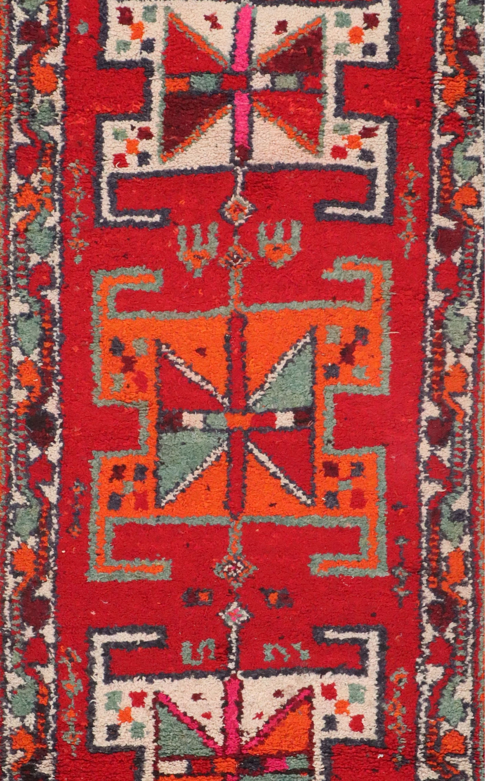 3'4 x 12' Hand-Knotted Moroccan Berber Long Rug