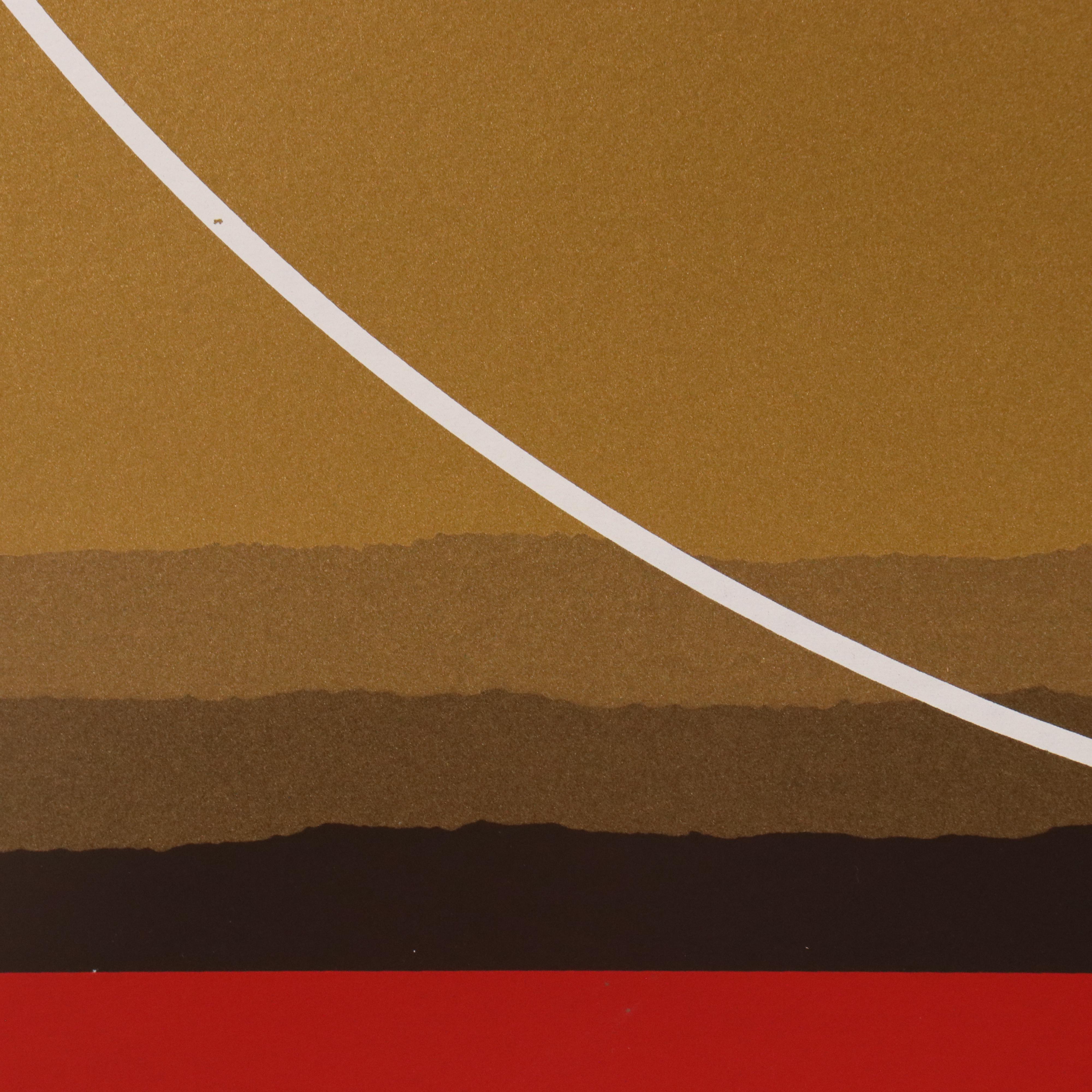 Thomas Whelan Benton Abstract Serigraph "Golden Waves," 1979