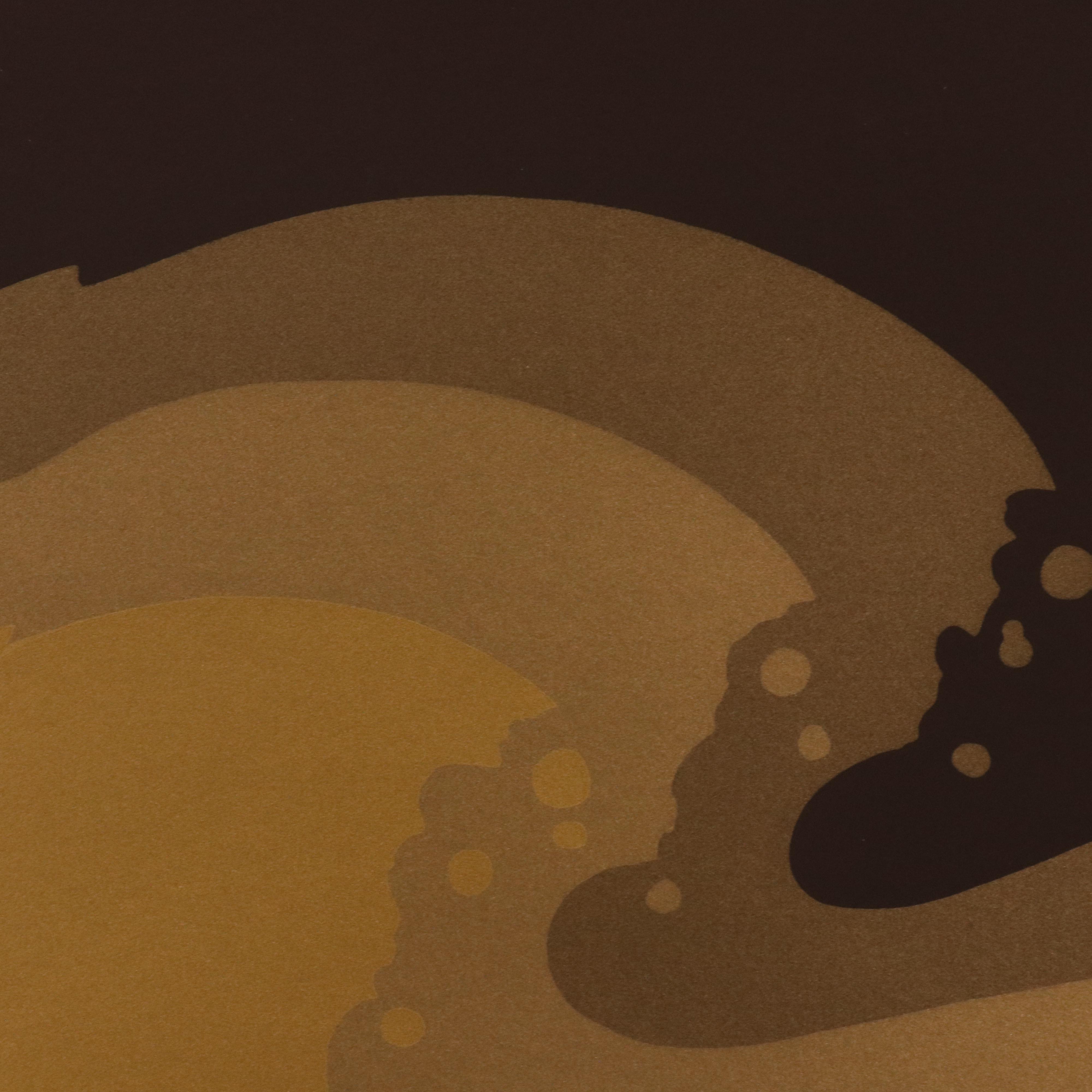 Thomas Whelan Benton Abstract Serigraph "Golden Waves," 1979