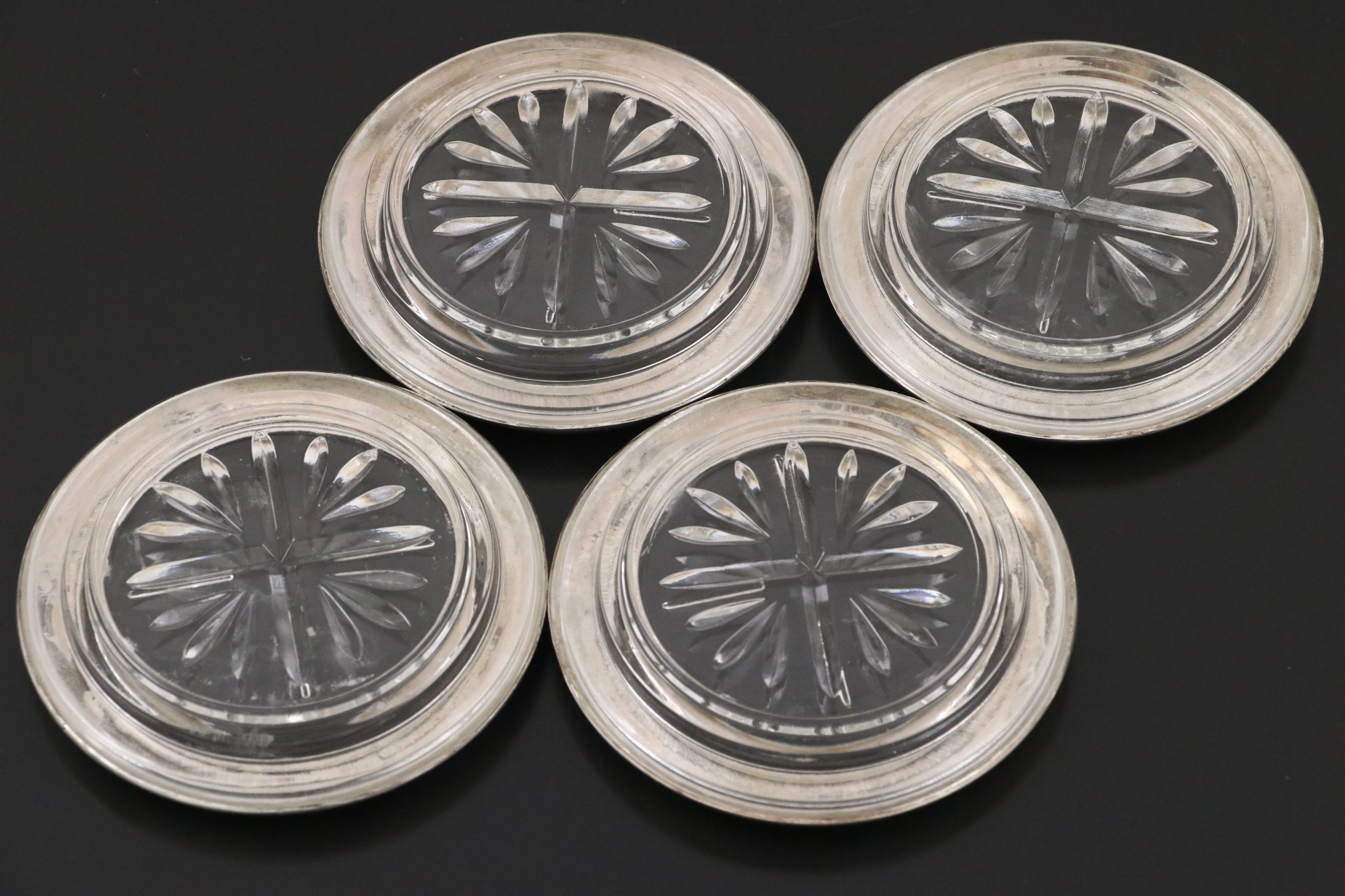 FB Rogers "Margaret Rose" Sterling Coasters with Hamilton and Gorham Compotes