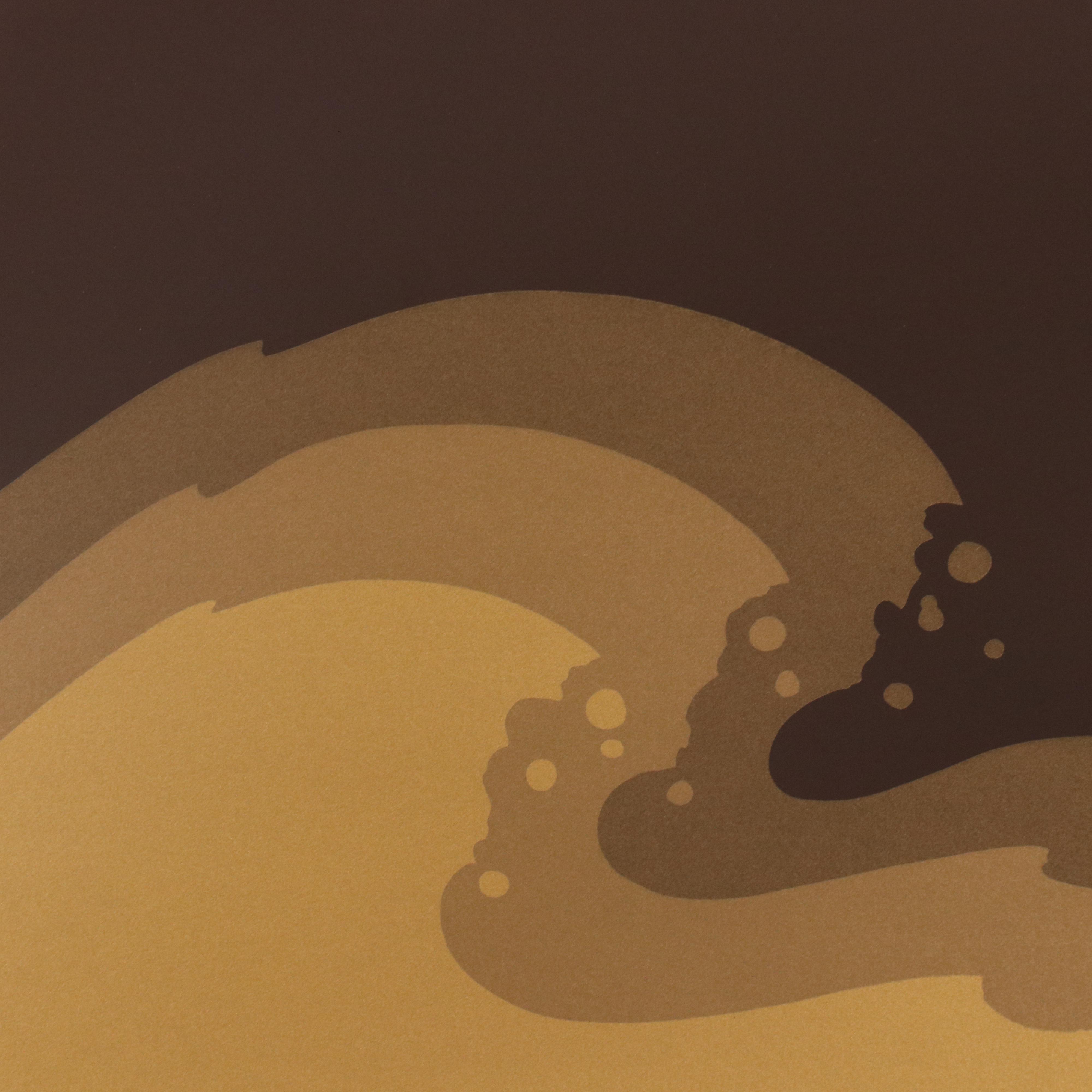 Thomas Whelan Benton Abstract Serigraph "Golden Waves," 1979