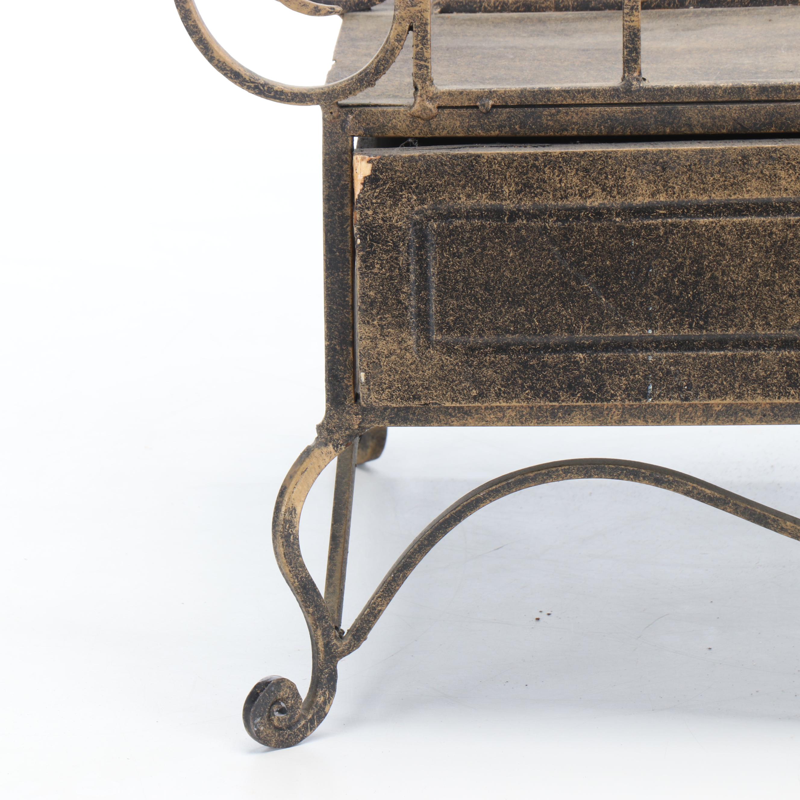 Metal Magazine Rack with Drawer