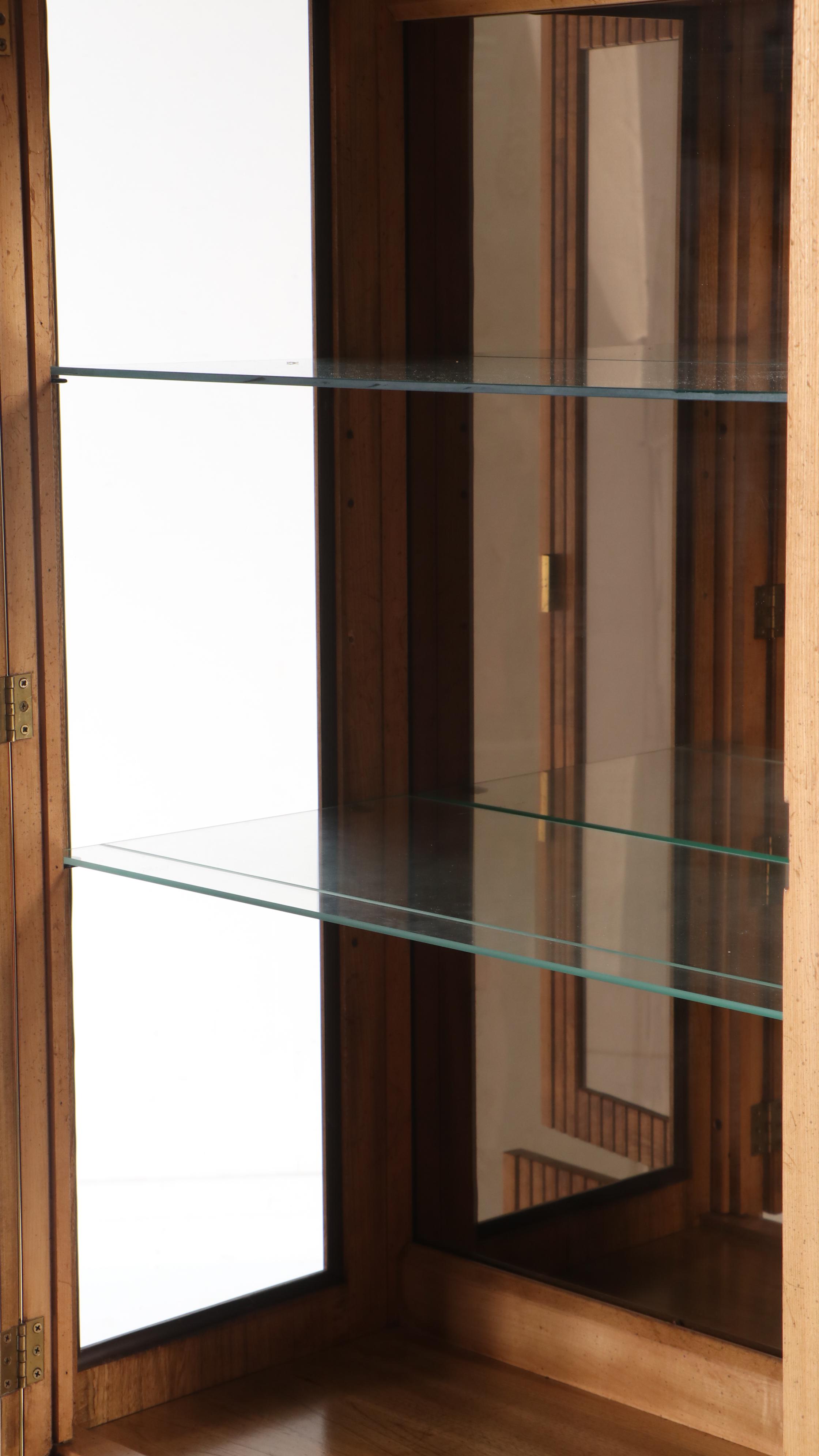 American of Martinsville Burl Wood Curio Cabinet