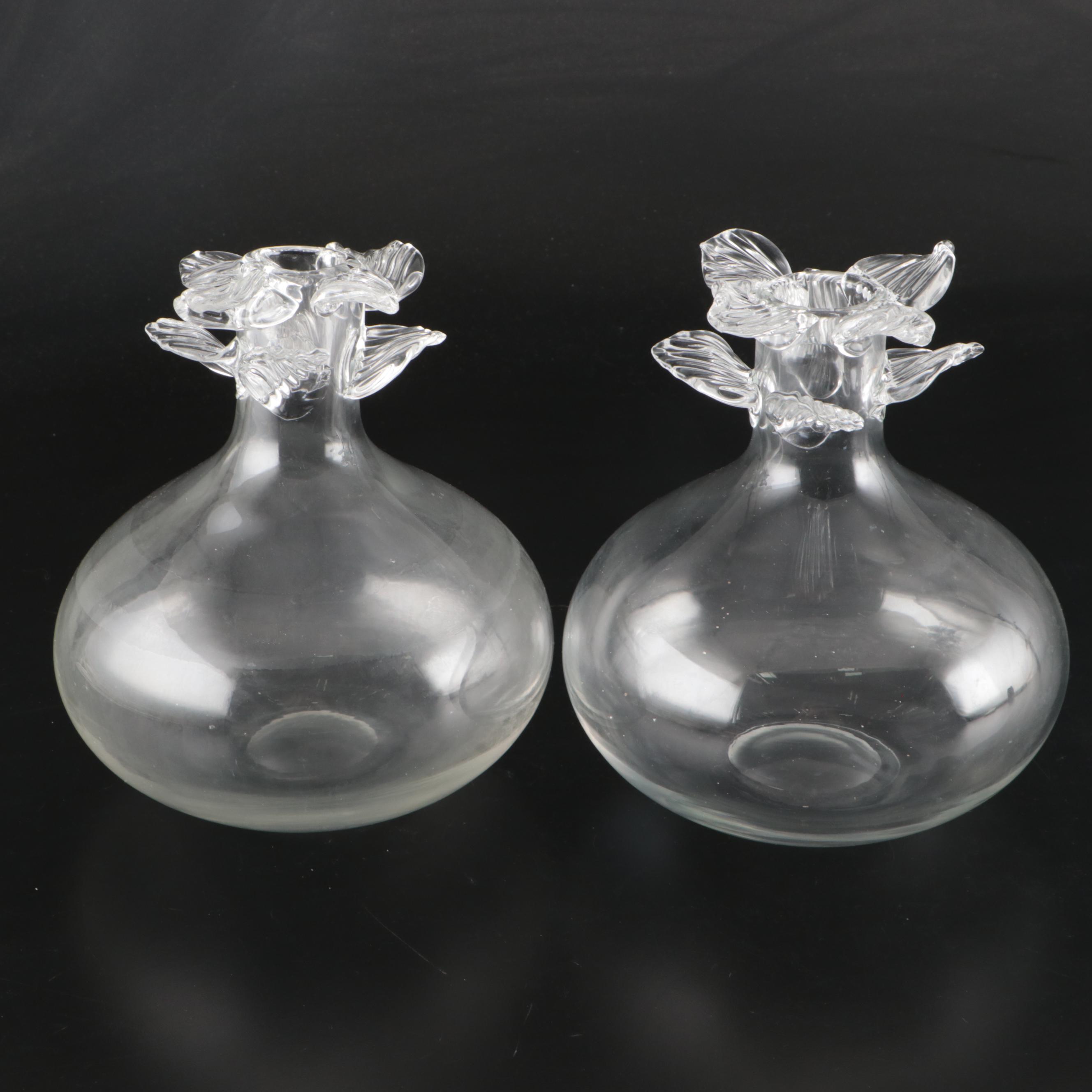 Glass Vases with Foliage Accents