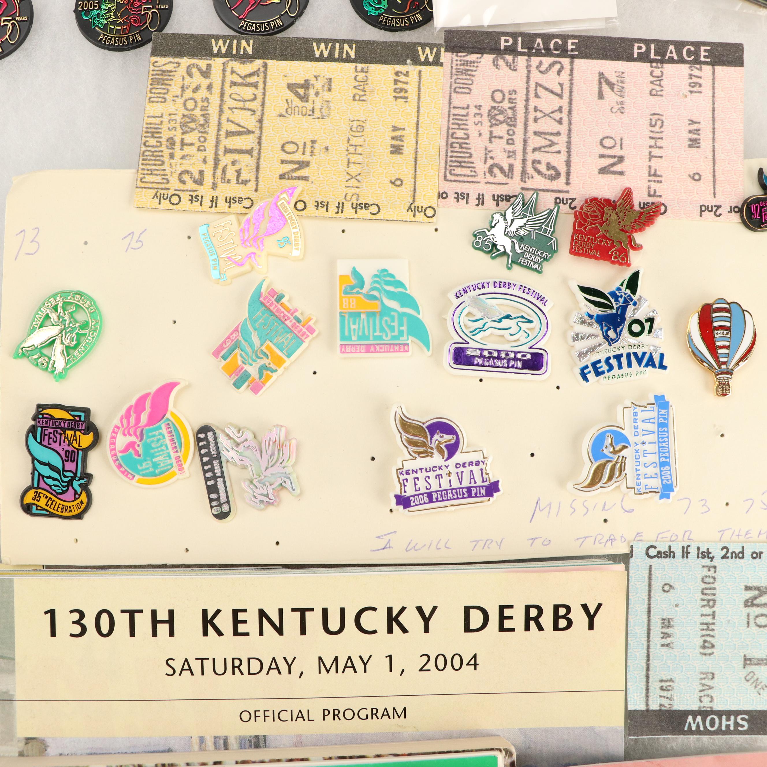 Kentucky Derby Festival Pins Including Pegasus Parade, Steamboat Race