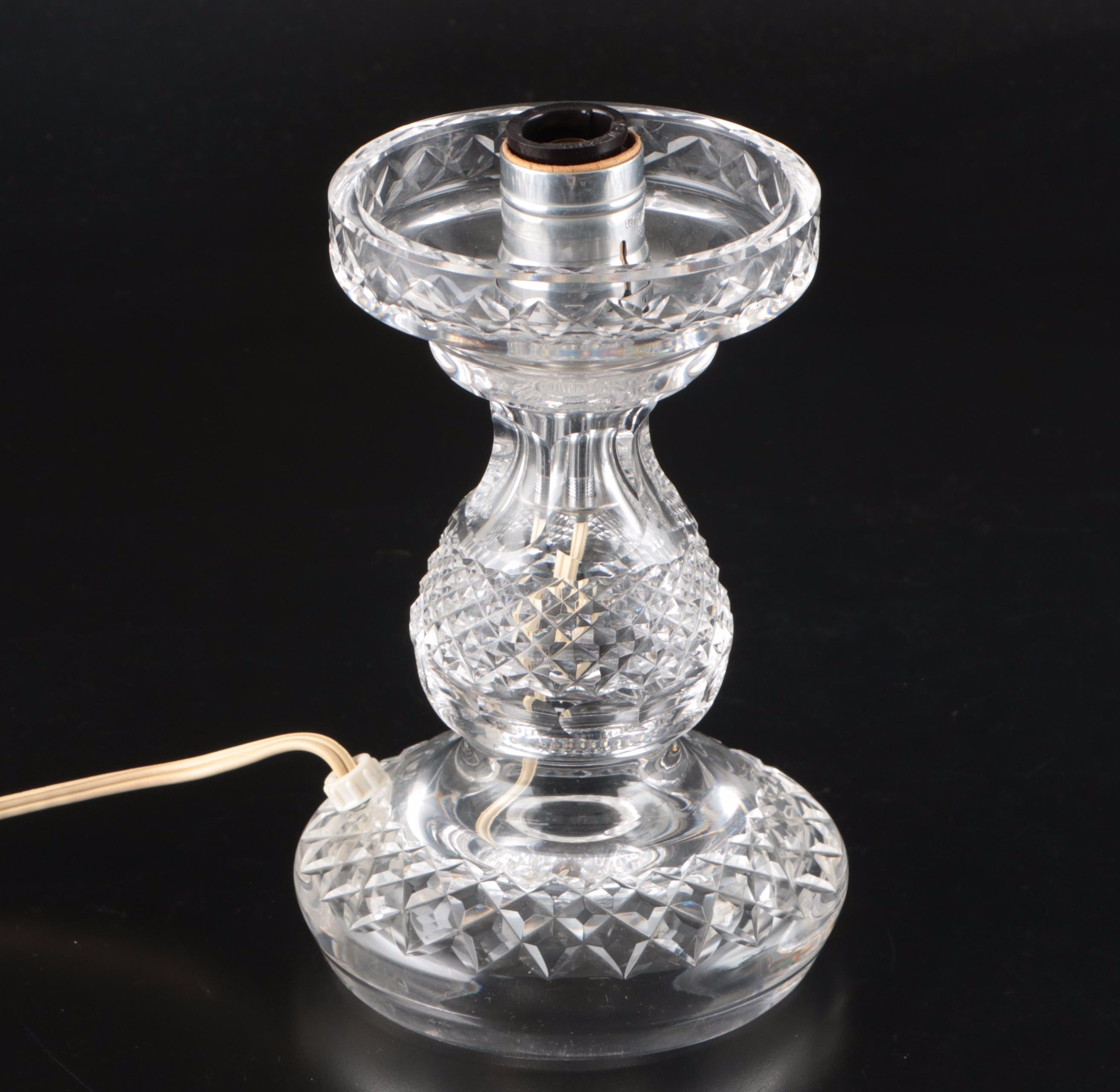 Crystal Table Lamp with Waterford Crystal Rose Bowl