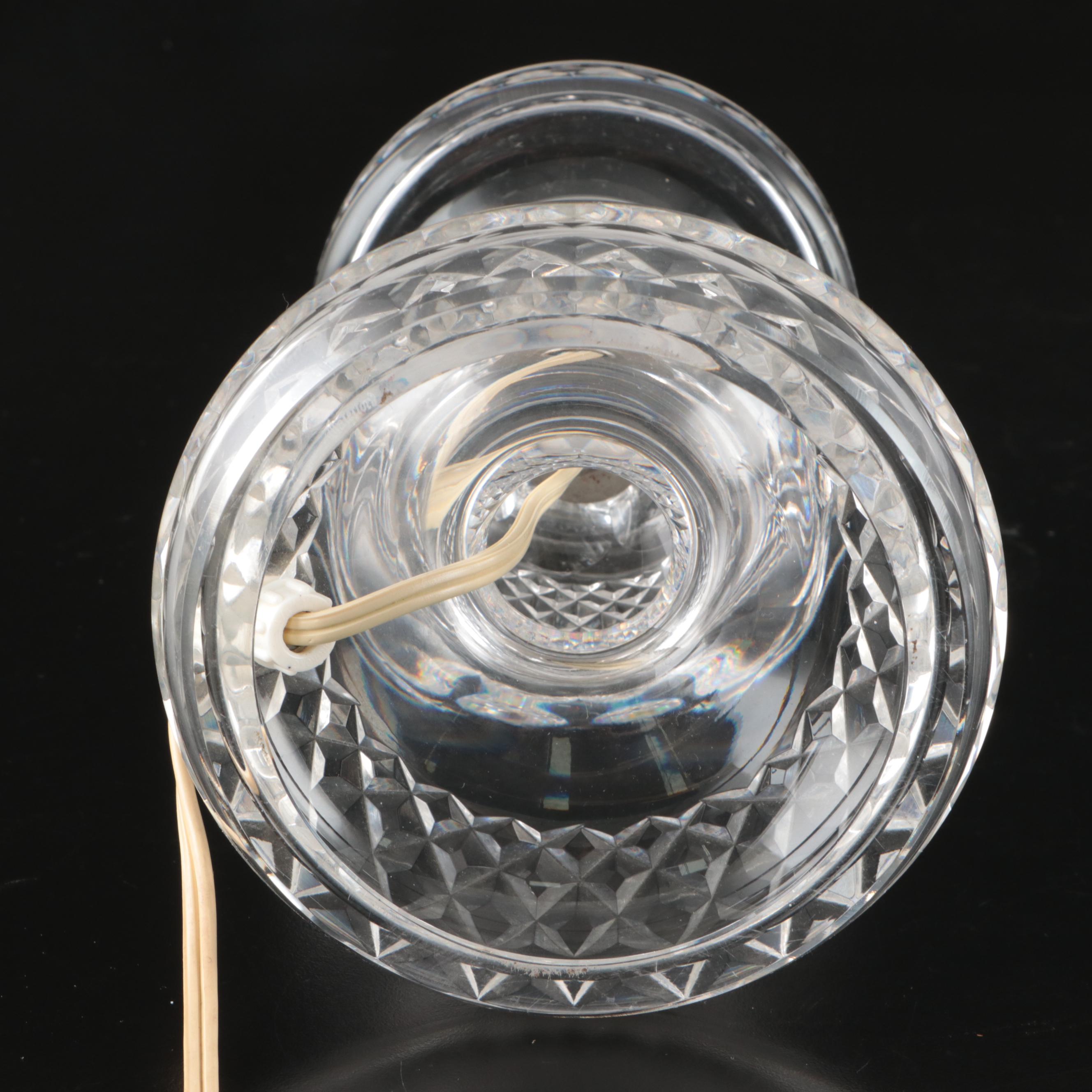 Crystal Table Lamp with Waterford Crystal Rose Bowl