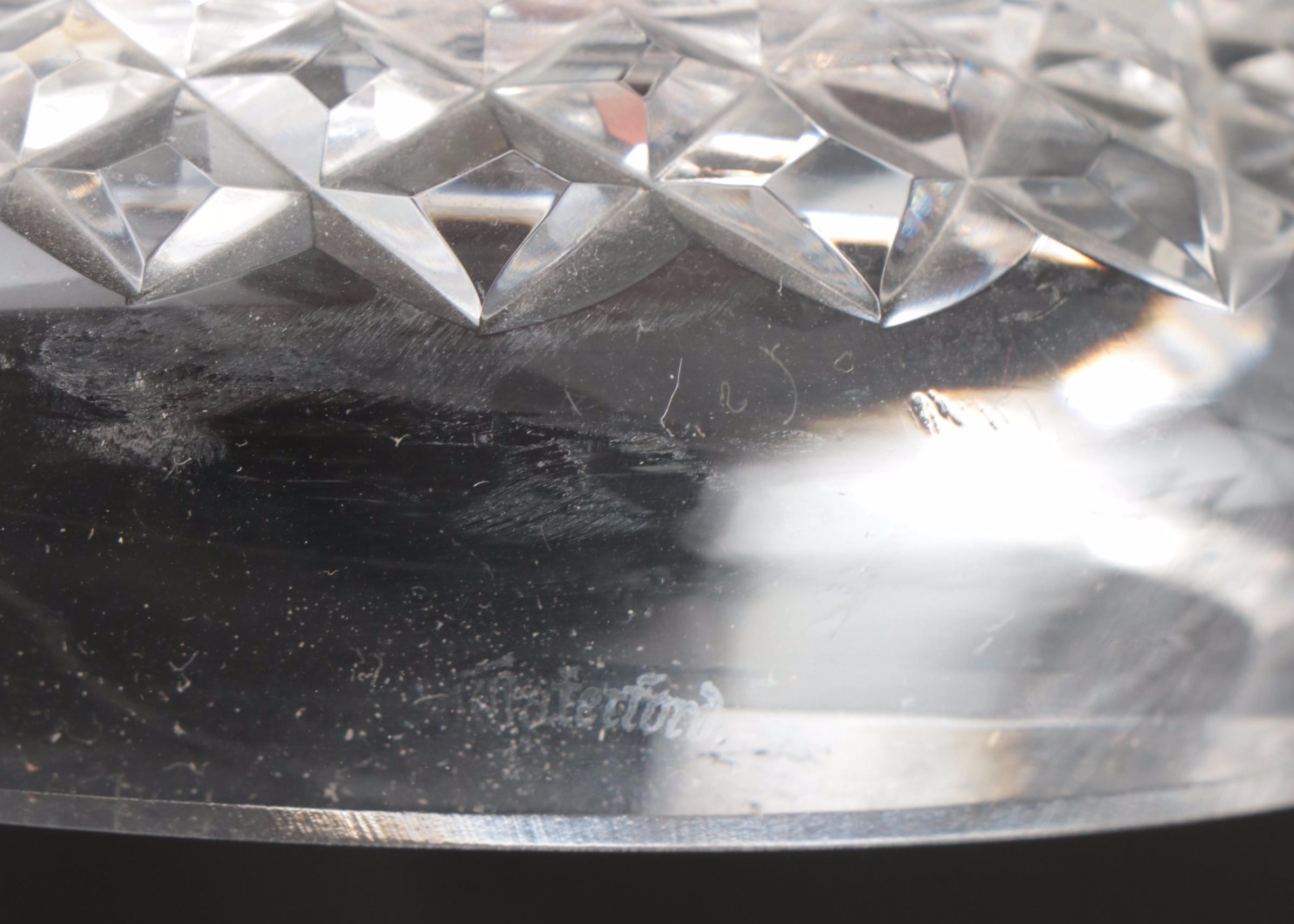 Crystal Table Lamp with Waterford Crystal Rose Bowl