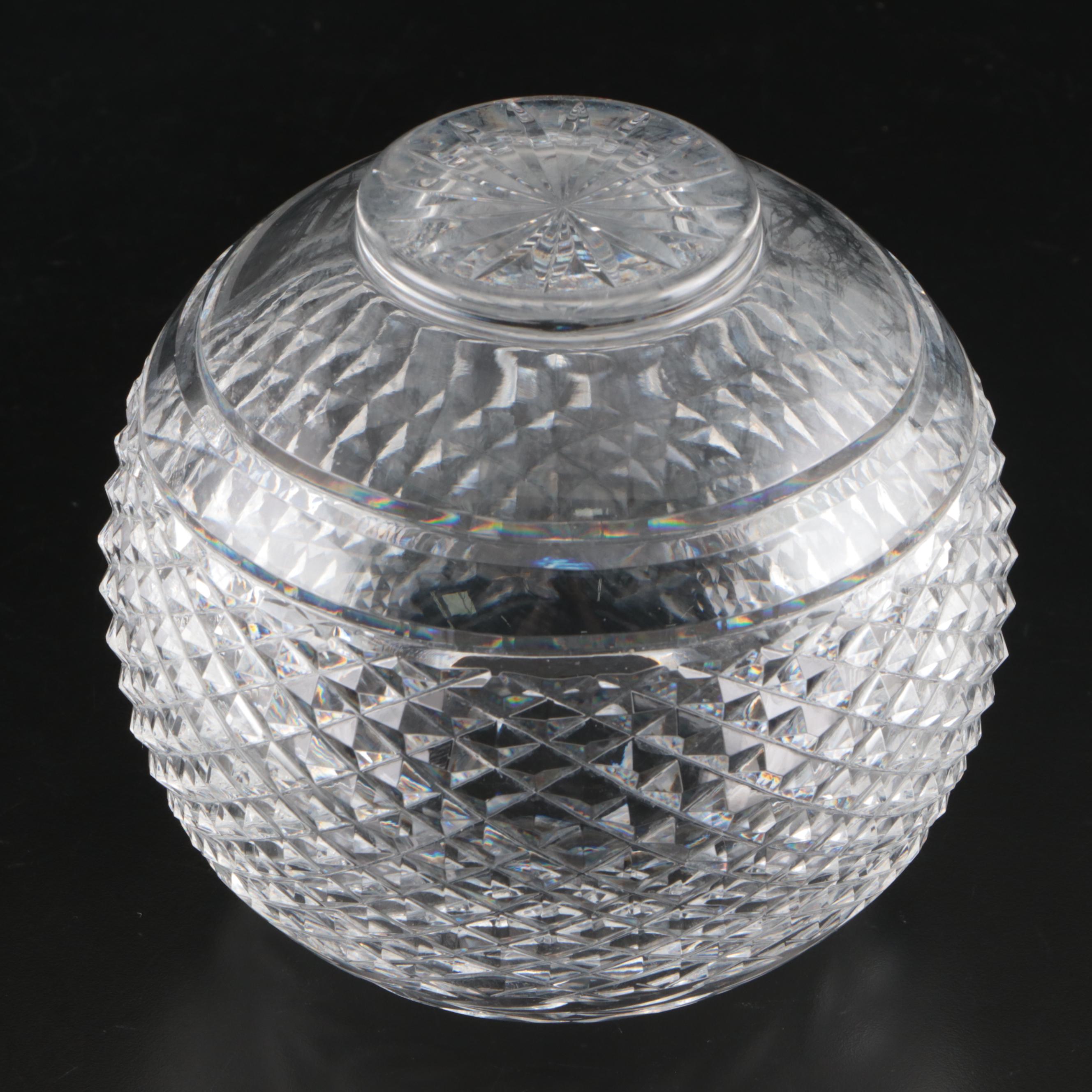 Crystal Table Lamp with Waterford Crystal Rose Bowl