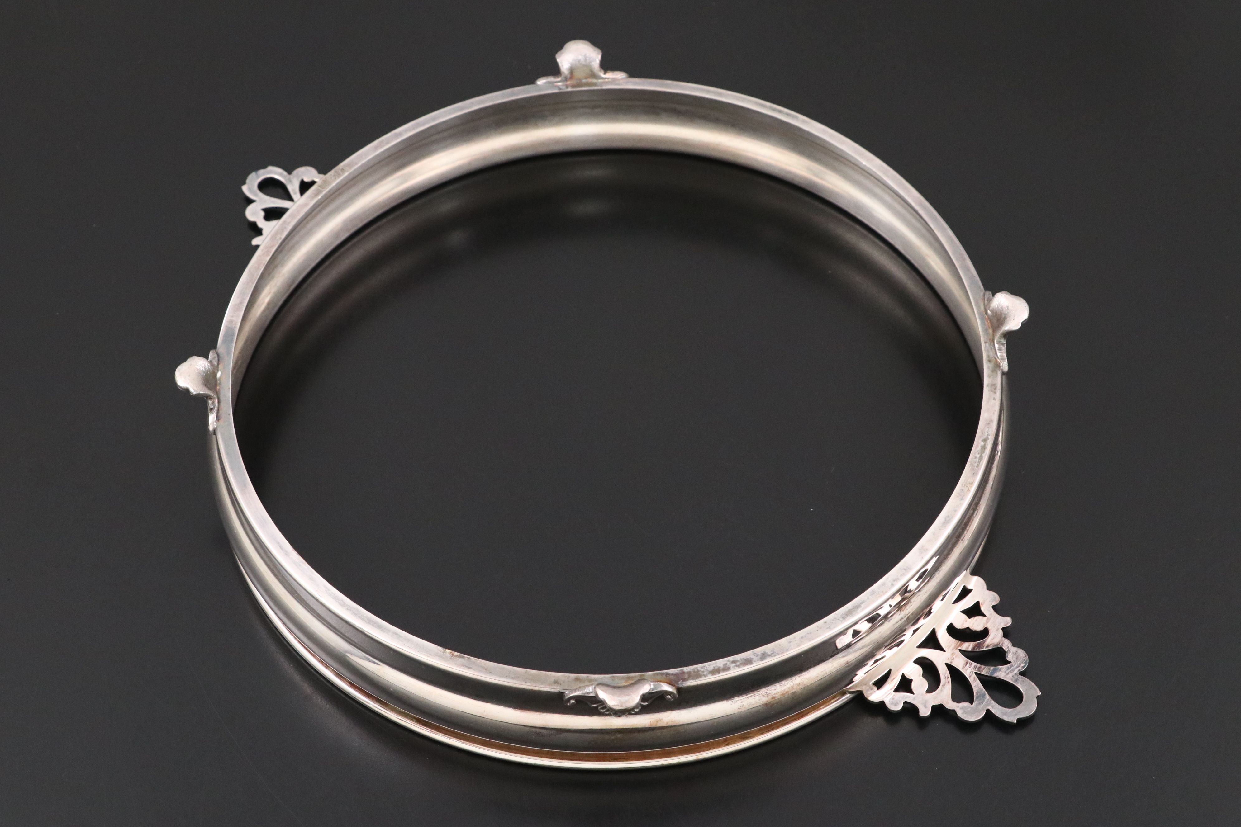 Crescent Silver Plate Casserole Dish Holder with Other Serving Utensils