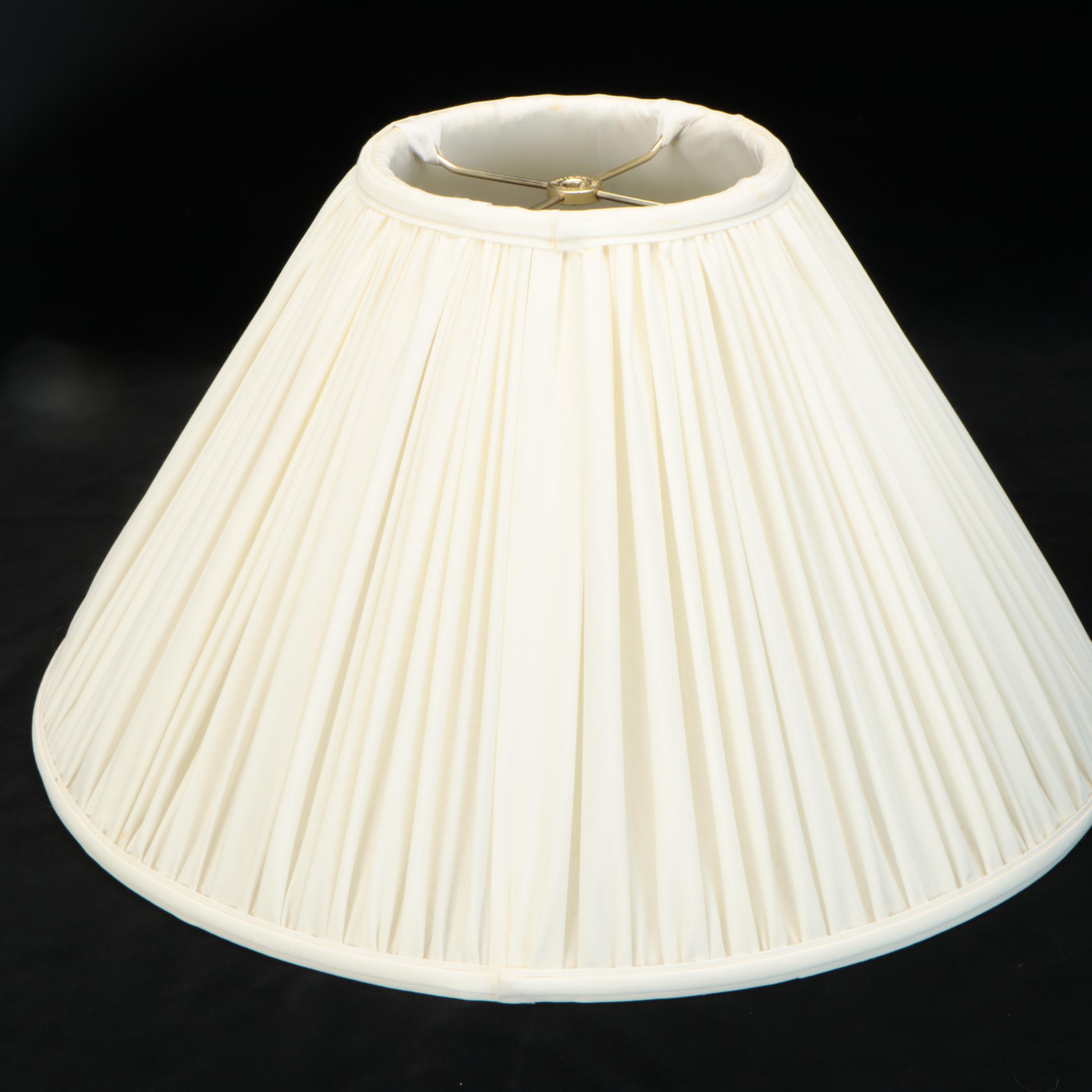 Waterford Crystal Table Lamps with Shirred Cotton Coolie Shades