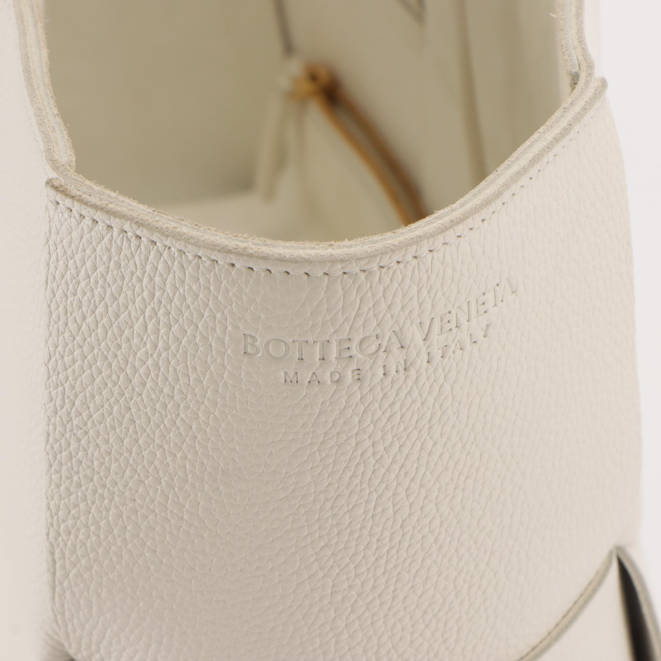 Bottega Veneta Small Arco Tote & Pouch in White Maxi Intrecciato Nappa Leather