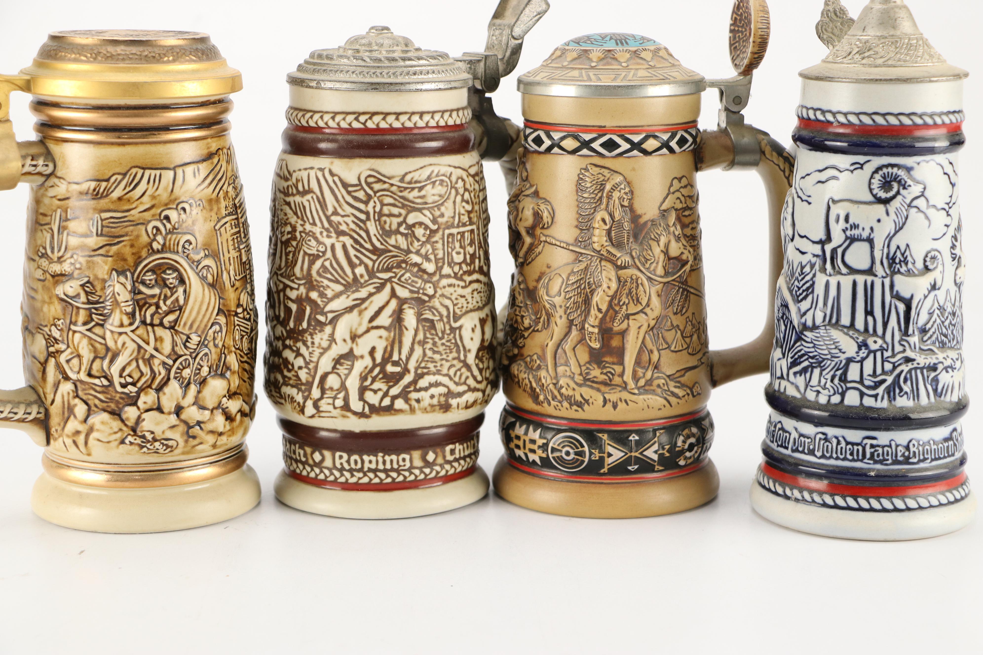 Ceramarte for Avon "Indian of the American Frontier" and Other Beer Steins