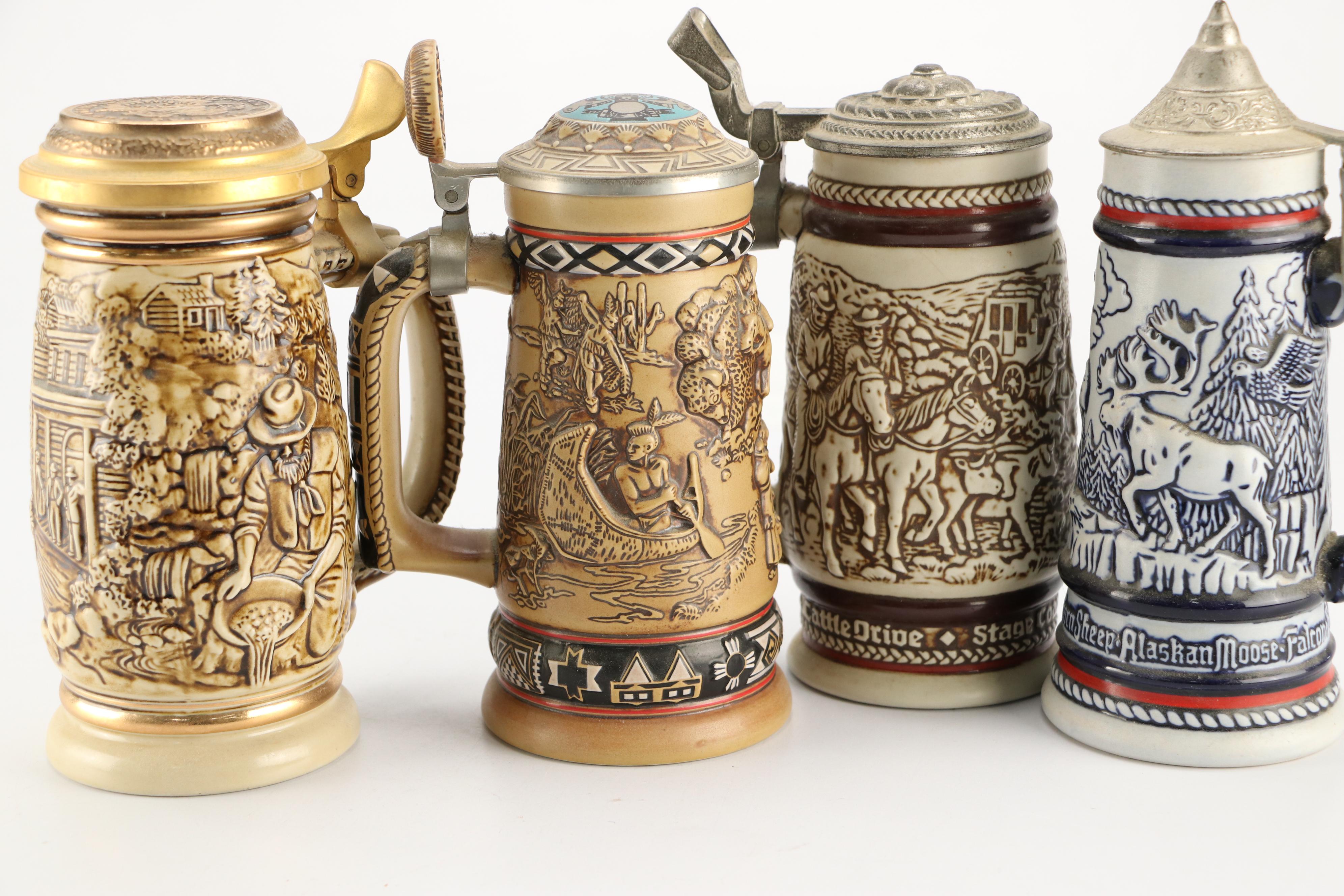 Ceramarte for Avon "Indian of the American Frontier" and Other Beer Steins