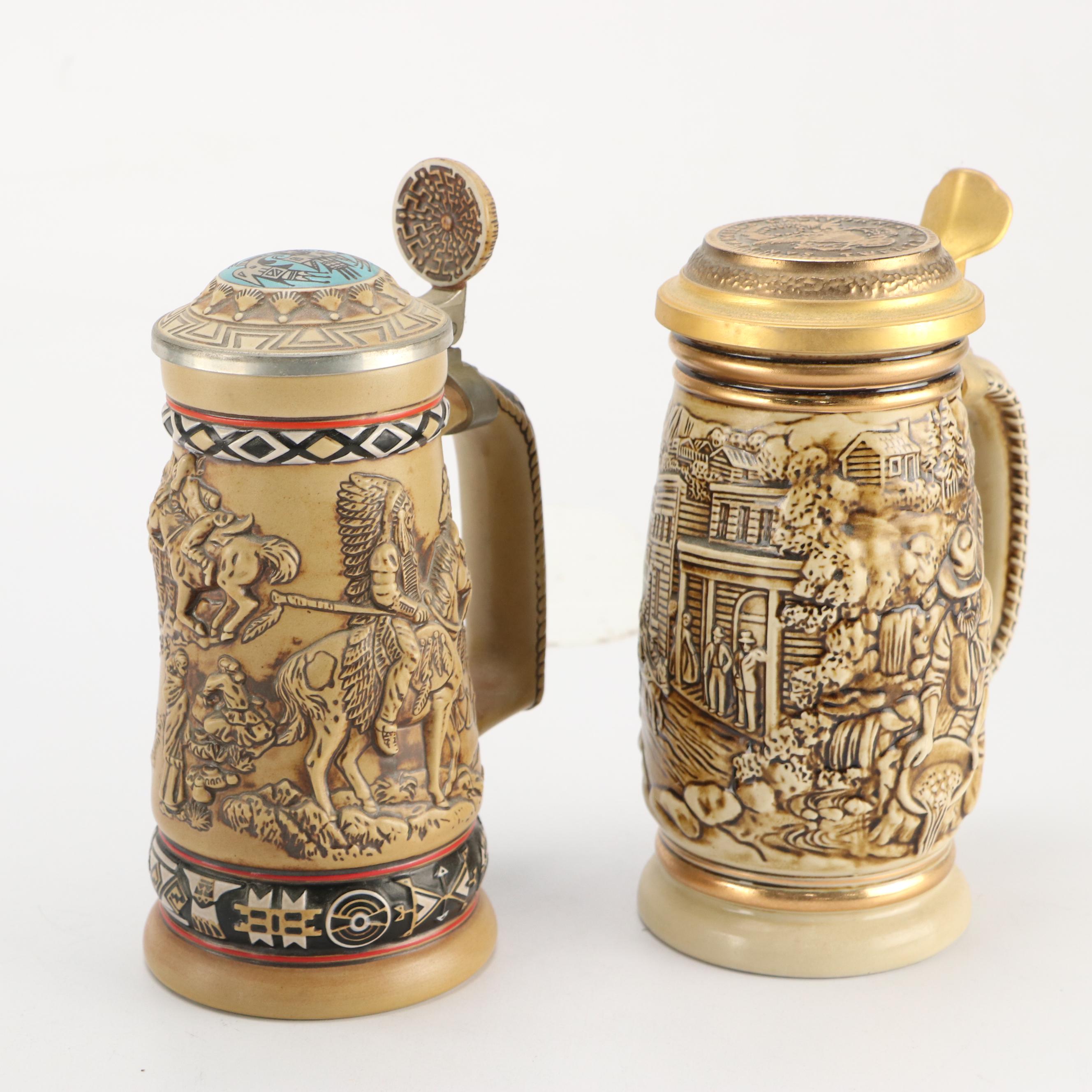 Ceramarte for Avon "Indian of the American Frontier" and Other Beer Steins