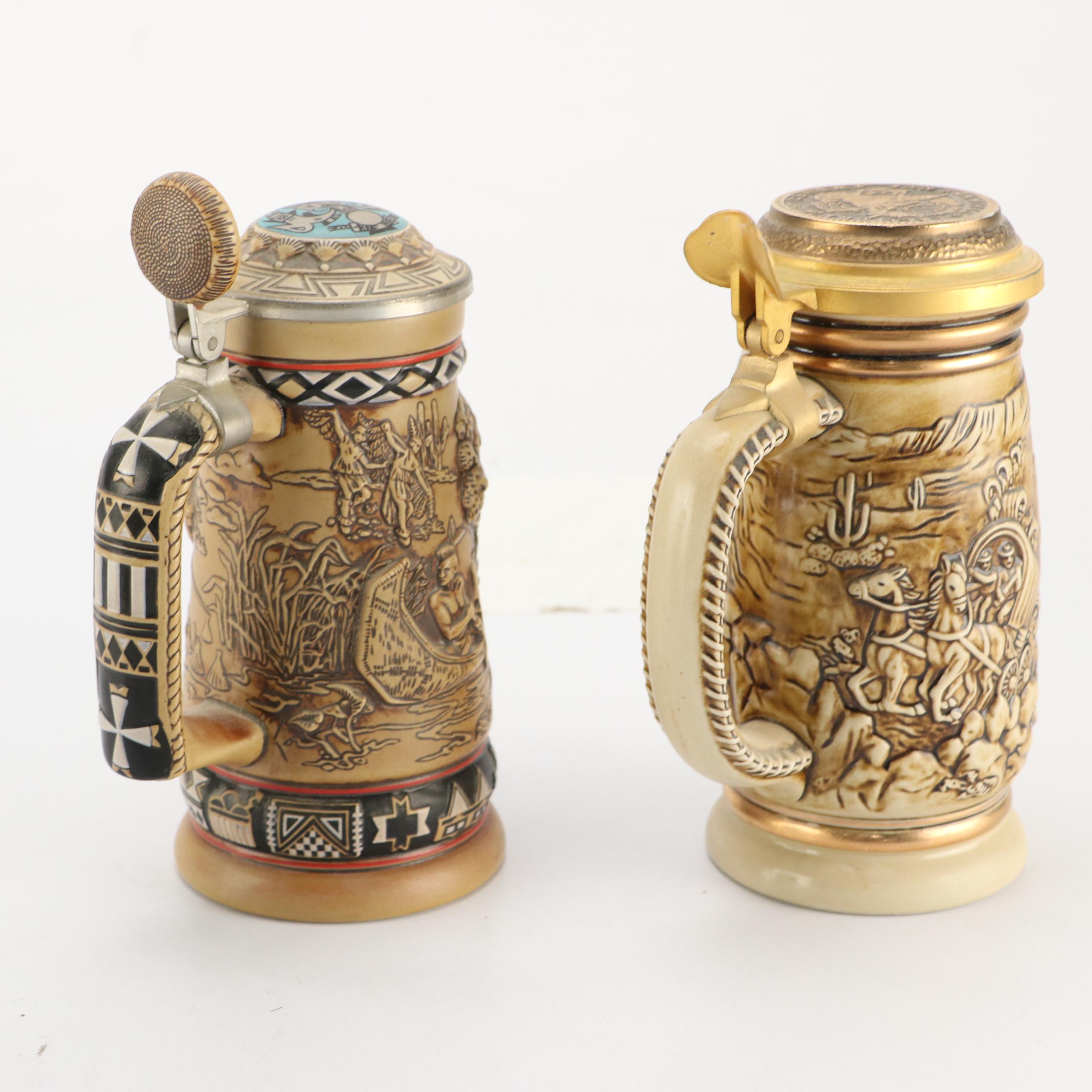 Ceramarte for Avon "Indian of the American Frontier" and Other Beer Steins